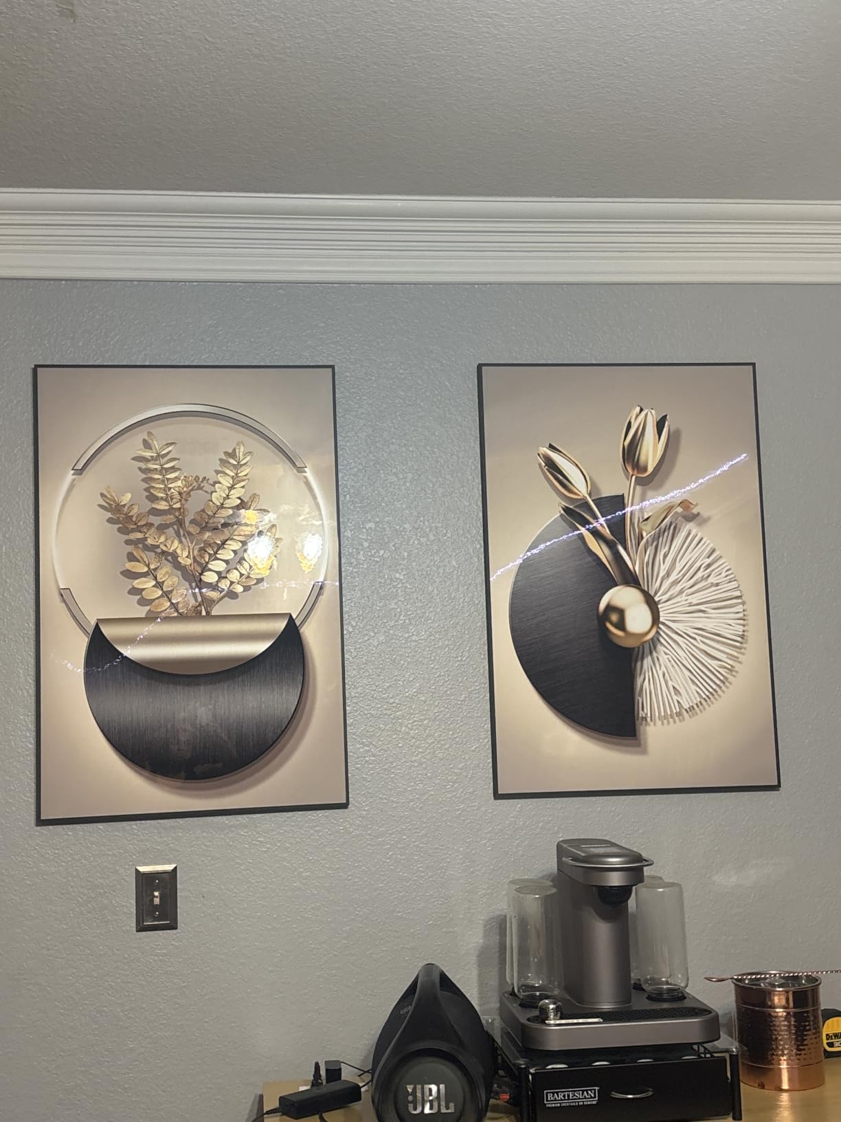 Large Framed Modern Luxury Wall Art for Living Room, 3 Piece 24x36 In customer photo 1