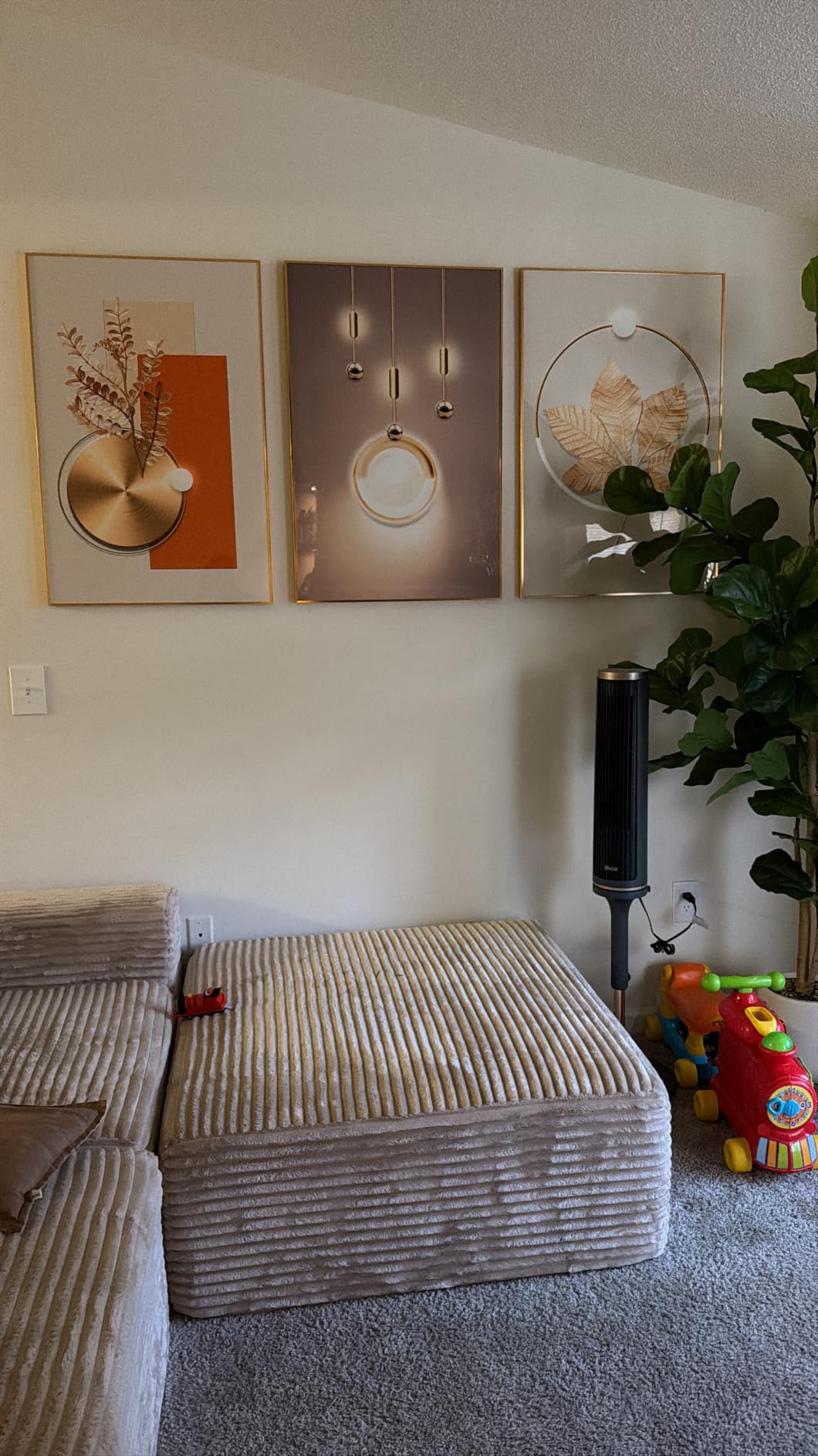 Large Framed Modern Luxury Wall Art for Living Room, 3 Piece 24x36 In customer photo 2
