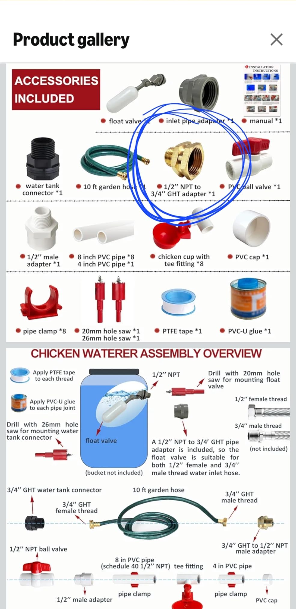 Automatic Chicken Waterer System, Complete PVC Pipeline Watering Kit customer photo 2
