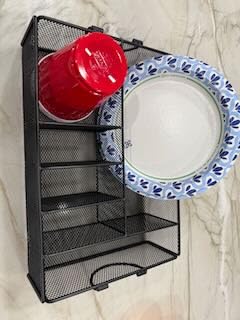 Utensil Caddy for Party - Paper Plate Holder, Silverware Caddy Black | Paper Plate Organizer for Countertop - Utensil Holder with 6 Compartments for Plate, Cup, Fork, Spoon Camping Buffet customer photo 1