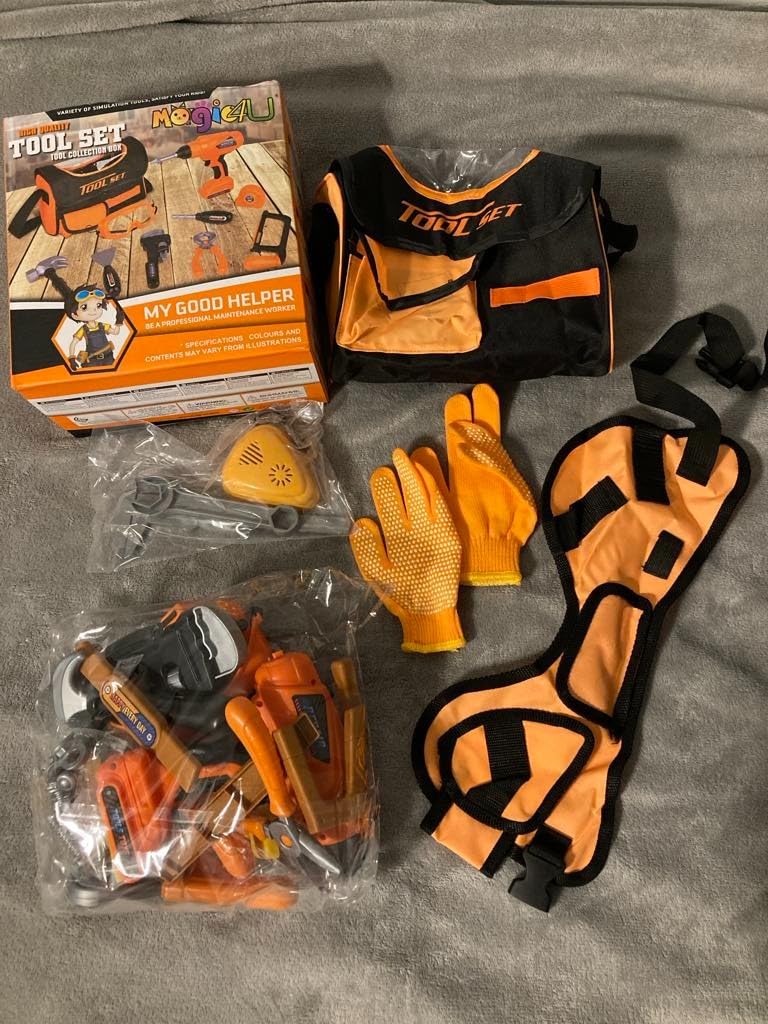 MAGIC4U 50PCS Kids Tool Set wtih Electric Drill, Safety Vest, Hat, Goggles customer photo 2