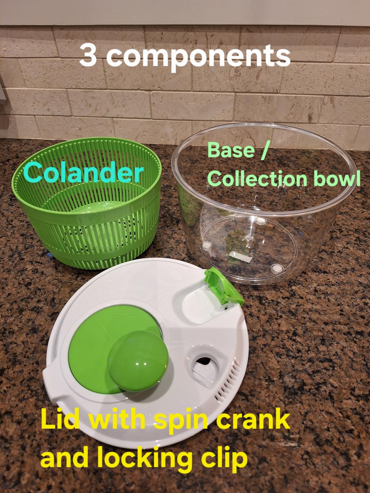 Salad Spinner 3 QT Fruit and Vegetable Washer with Bowl and Mesh Basket customer photo 1