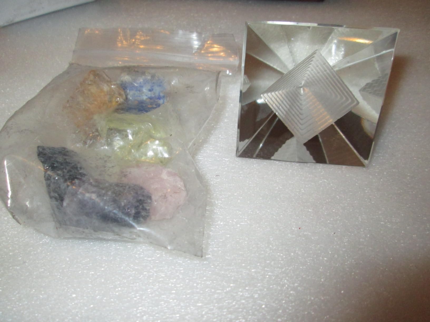 Crystals and Healing Stones, 9 Pcs Natural Protection Crystal Set | 7 Chakra Raw Reiki Stones with Selenite Pyramid, Energy Meditation with Wooden Box, Crystal Gifts Decor for Women customer photo 2