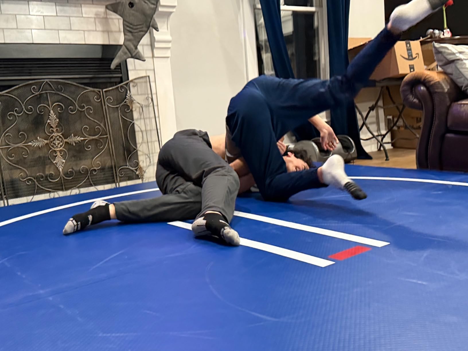 FBSPORT Inflatable Wrestling Mat 10ft/6.6ft/5ft, Outdoor and Indoor PVC Jiu Jitsu Mats, Gymnastics Training Mat Foldable for BJJ, MMA, Martial Art, Boxing, Grappling and Judo customer photo 1