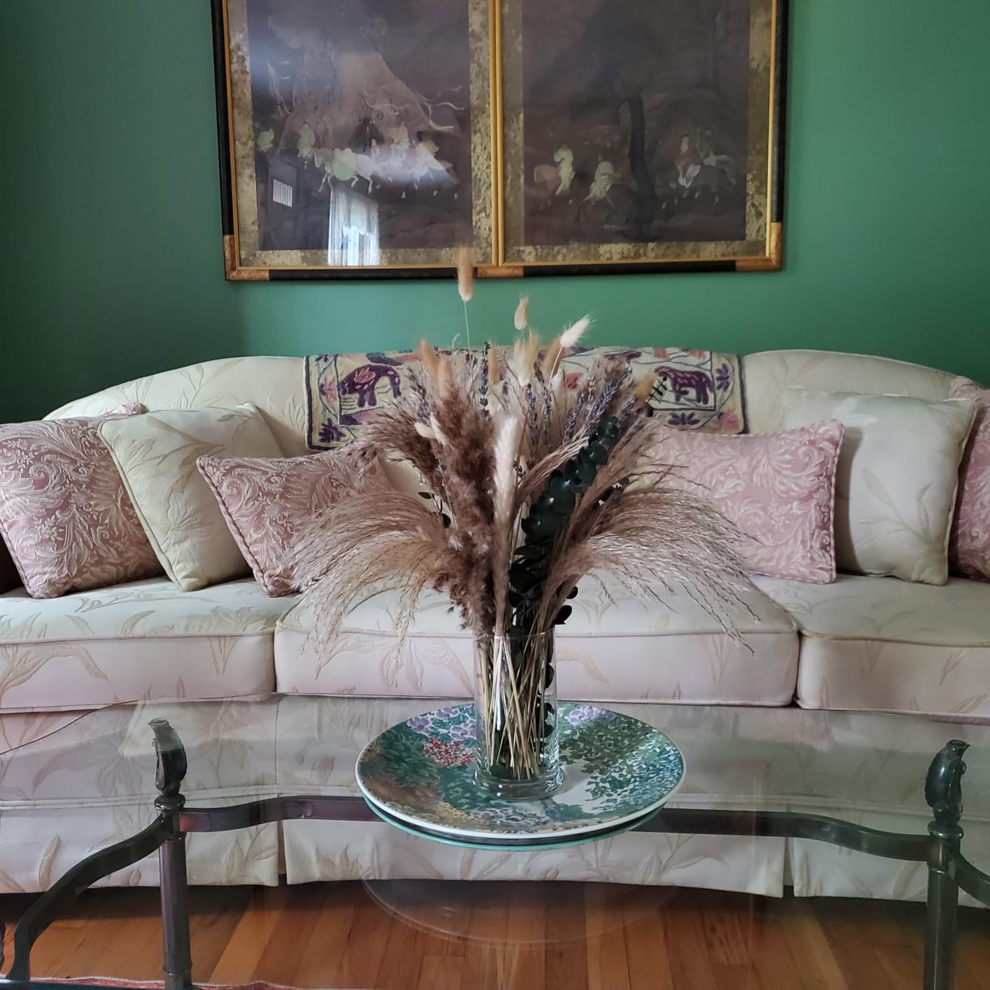 Green Pampas Grass Boho Bouquet – Exquisite Lavender and Eucalyptus Dried Flower Arrangements for Western Boho Decor – Rustic Flowers for Your Bohemian Home, Bedroom, and Wedding Table Décor customer photo 1