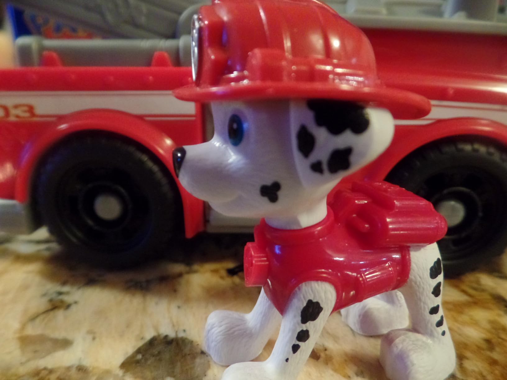 Paw Patrol, Marshall’s Firetruck Toy Vehicle with Collectible Action Figure customer photo 1