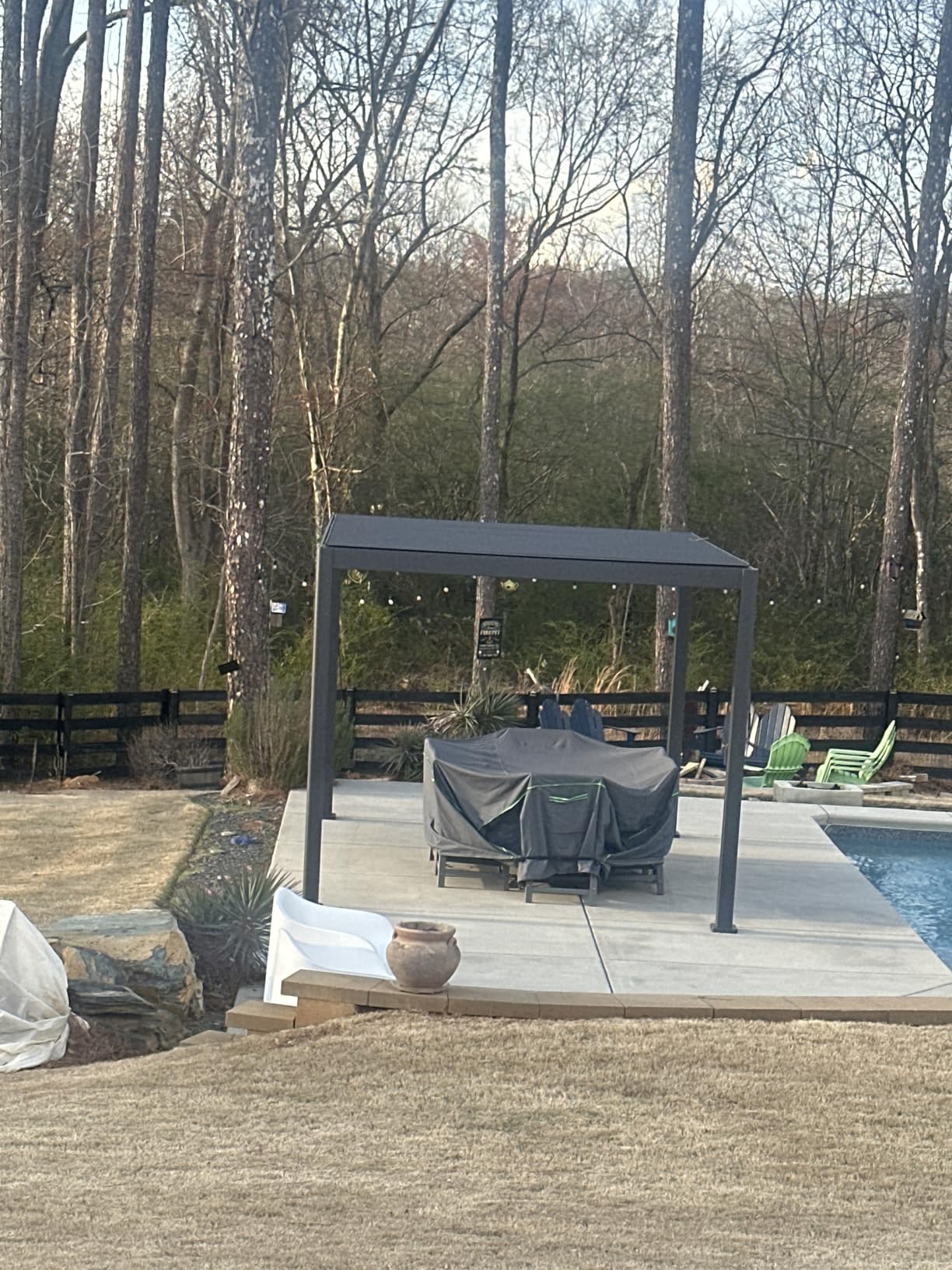 Mirador 111S Round Louvered Pergola Gazebo, 10Ft x 13Ft, Full Aluminum Frame, Adjustable Roof, Outdoor, Durable, Charcoal customer photo 1