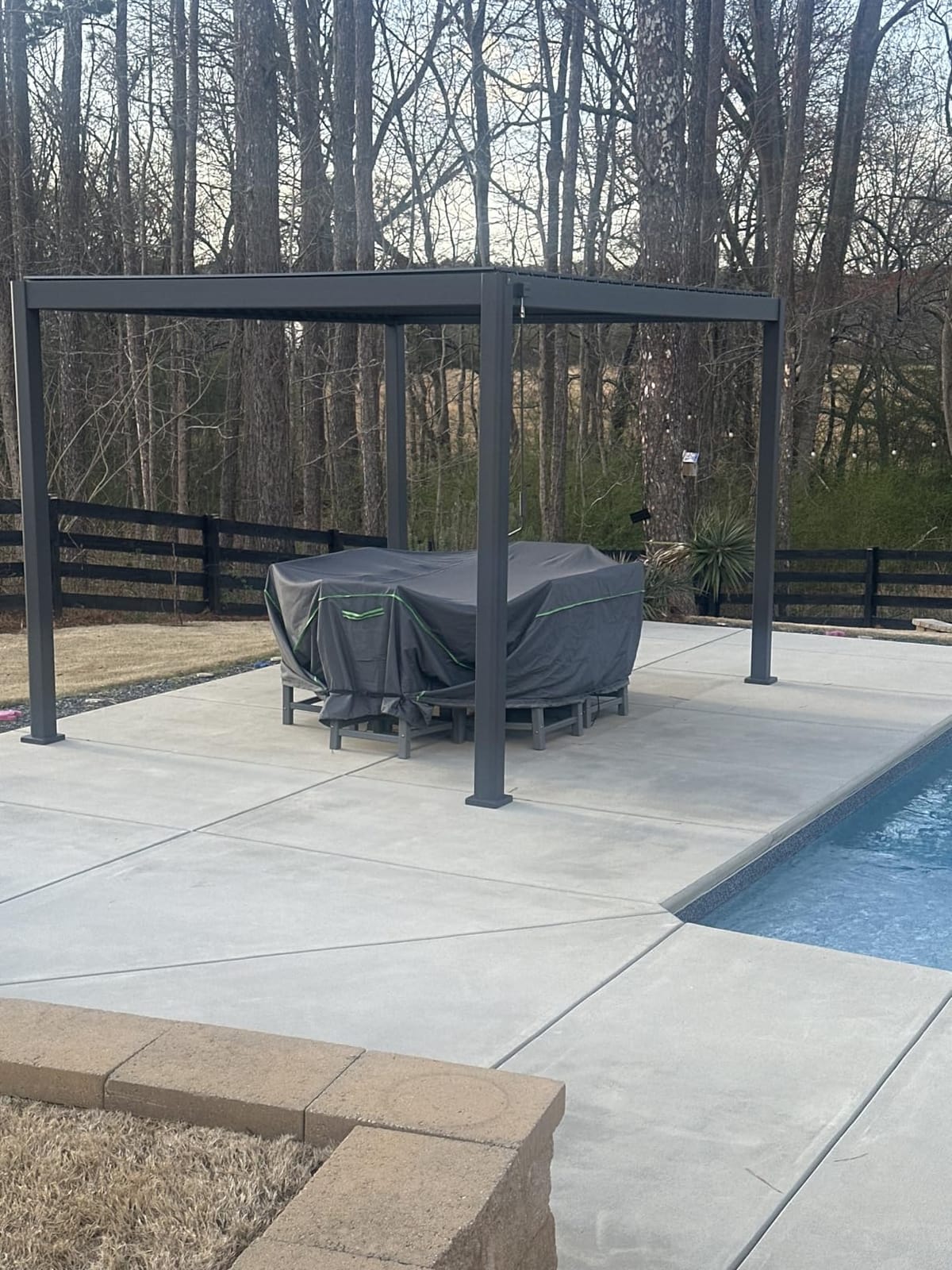 Mirador 111S Round Louvered Pergola Gazebo, 10Ft x 13Ft, Full Aluminum Frame, Adjustable Roof, Outdoor, Durable, Charcoal customer photo 2