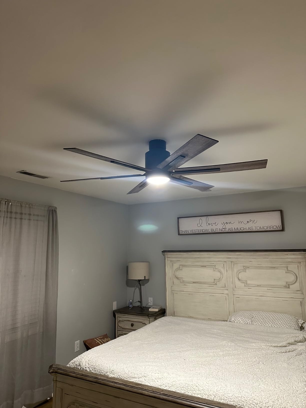 hykolity 72 Inch Modern Flush Mount Large Nickel Ceiling Fan with Light customer photo 2