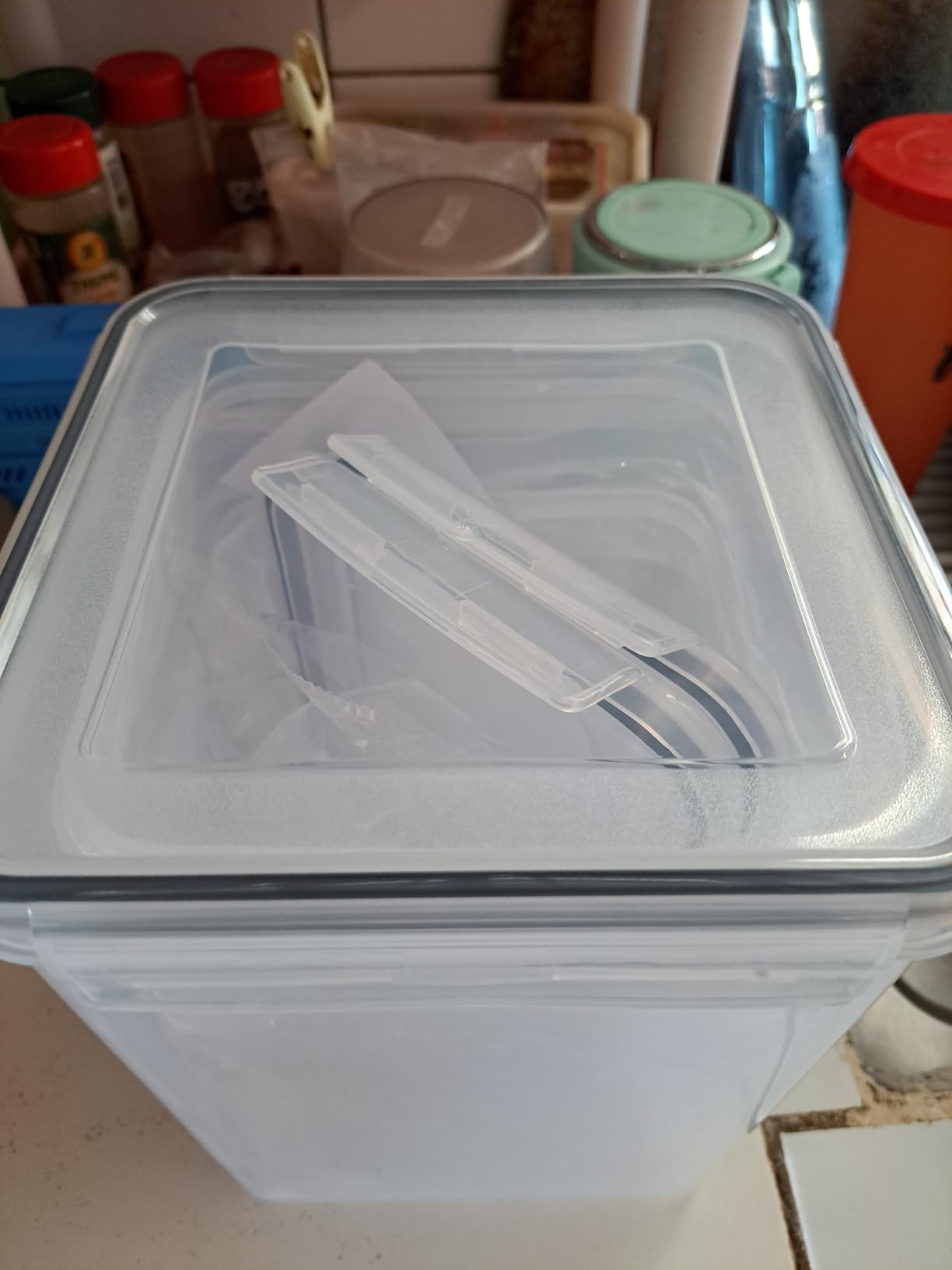 ComSaf Airtight Flour and Sugar Container 2.6Qt & 5.5Qt 3Pack, Wide Mouth | Plastic Food Storage Canister with Lid, Flour Sugar Cereal Rice Oats, Pantry Kitchen, Stackable Baking Supplies, Label, Scoop customer photo 1