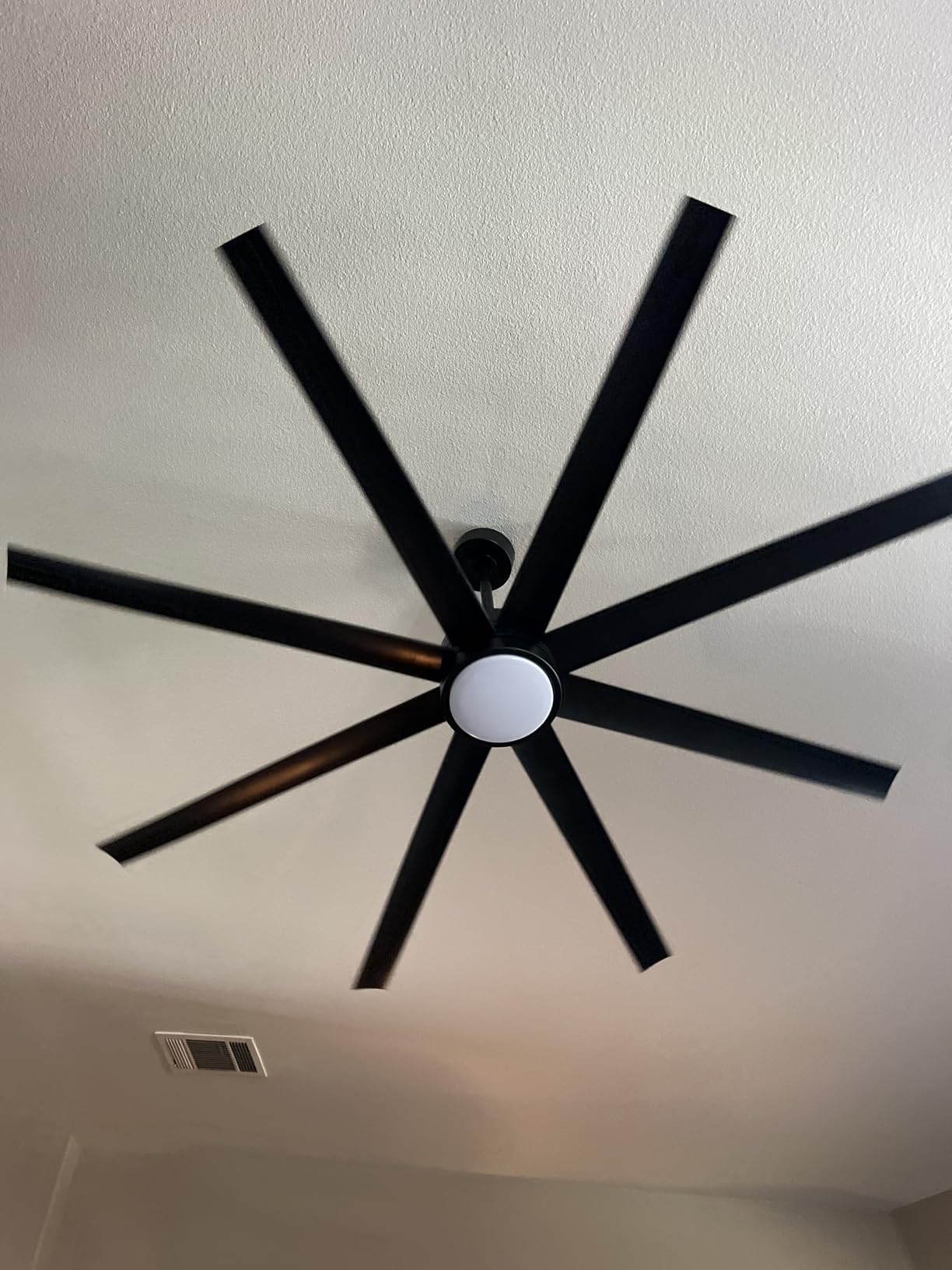 Modern Ceiling Fans with Lights, 72 Inch Ceiling Fan with Light and Remote, Bedroom Living Room Library Cafe Outdoor/Industrial,24W 6CCT Dimmable, 8 Blades 6 Speed Reversible Quiet DC Motor, Black customer photo 2