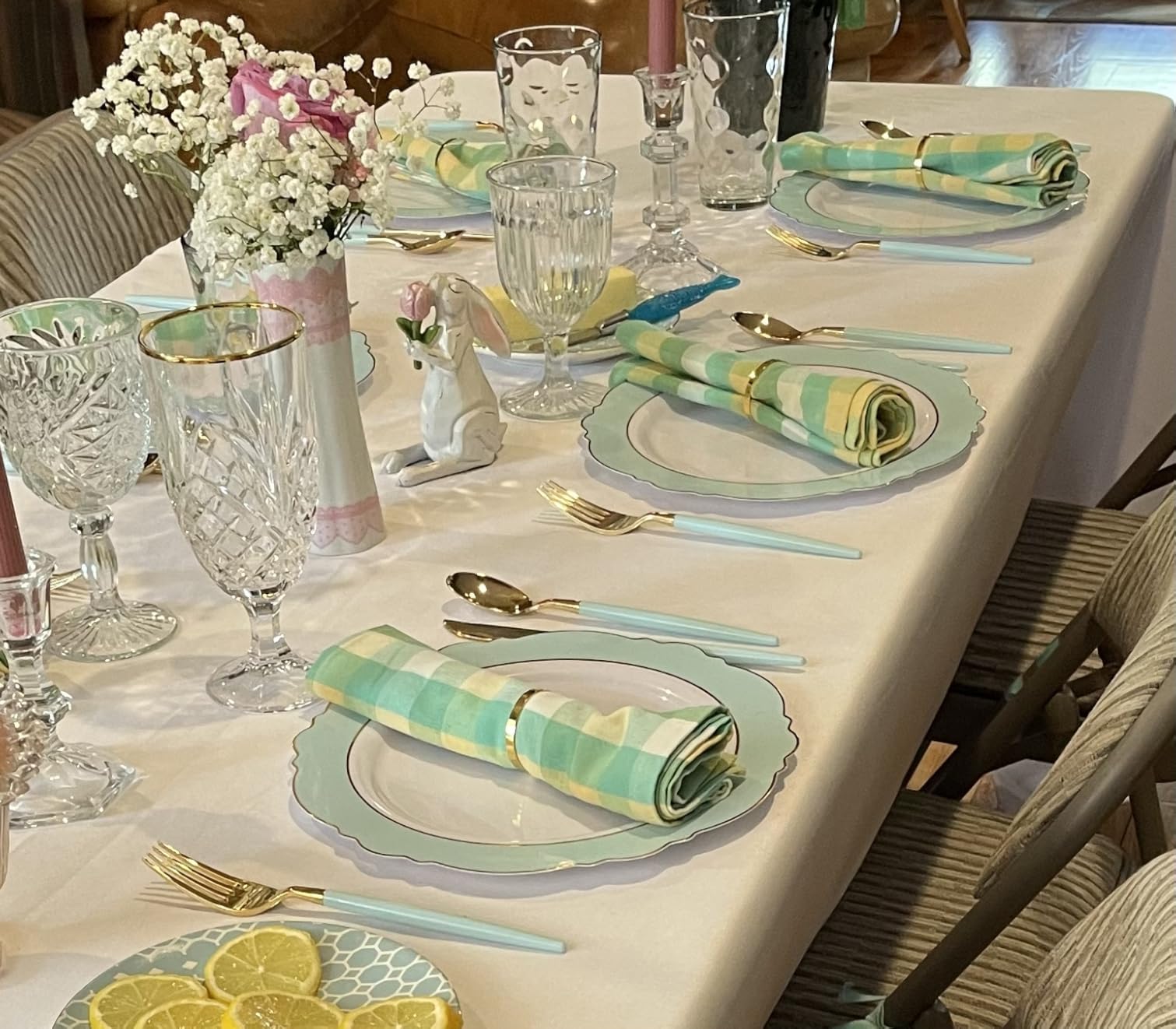 Urban Villa Cloth Napkins White Hemstitch Dinner Napkins Set of 12 (20X20) 100% Cotton Absorbent Washable Durable Reusable Ideal for Hotel Collection Farmhouse Parties Restaurant Lunch Dinner Napkins customer photo 2