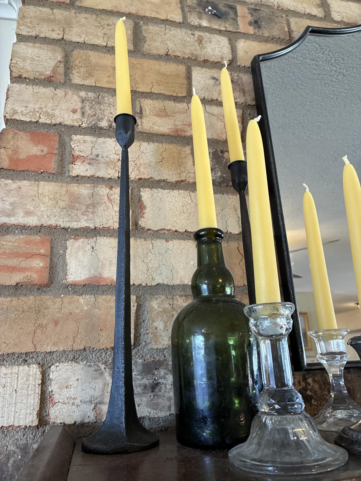 Iron Taper Candle Holder Set of 3 - Decorative Tall Candle Stand customer photo 2
