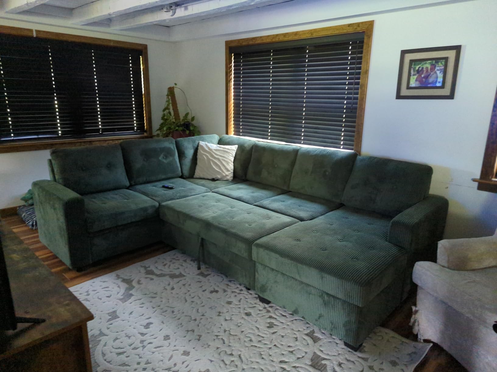 HONBAY Modular Sectional Sleeper Sofa with Pull Out Bed, U Shaped Sleeper Couches with Storage Chaise, 114'' Sleeper Sectional Sofas for Living Room, Apartment (Beige) customer photo 1
