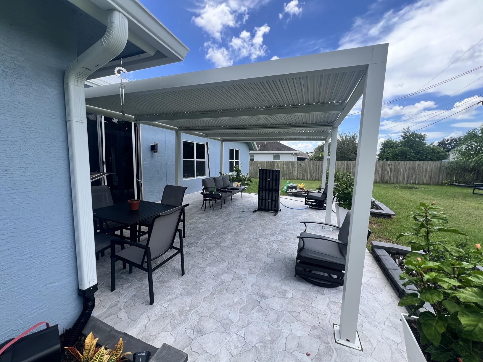 PURPLE LEAF Louvered Pergola 12' x 16' White Adjustable Hardtop for Patio customer photo 1