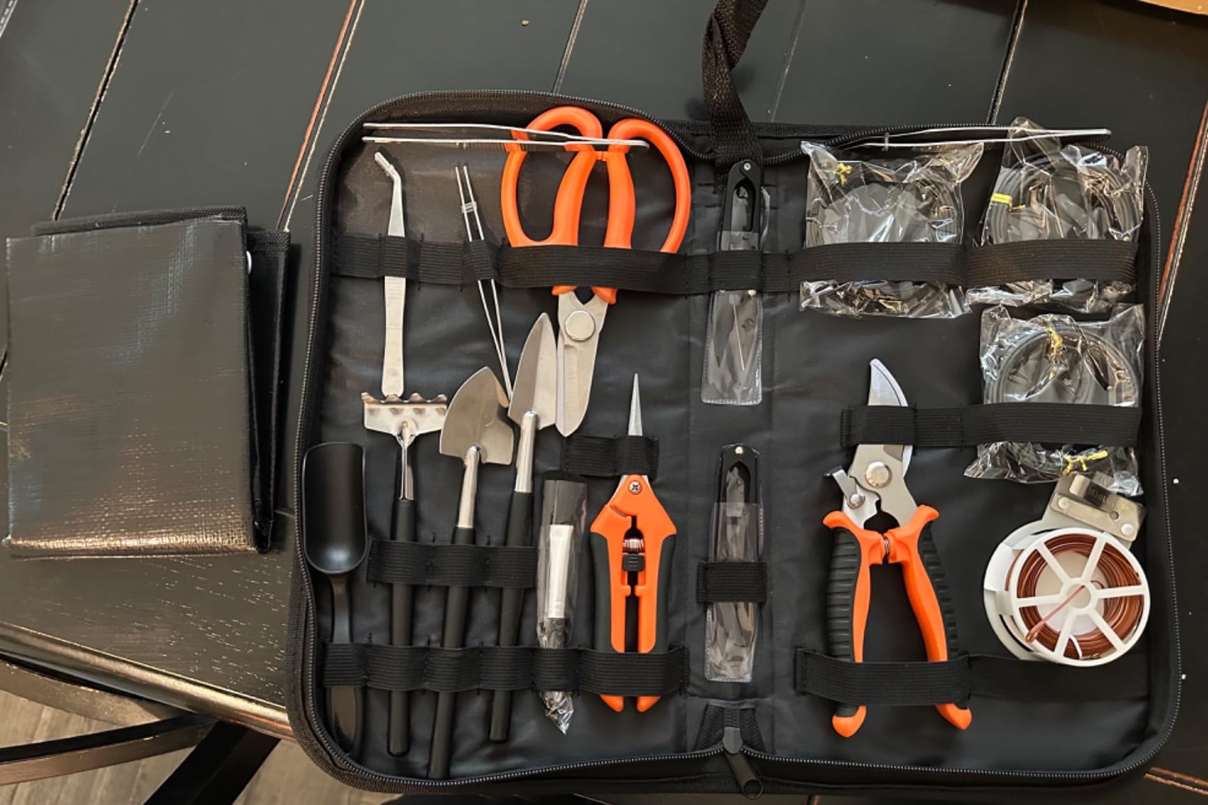 Bonsai Tools Kit 20 Pcs Garden Tools Set for Beginner, Gardening Gift for Women Men, Includes Bonsai Wire Kit, Plant Mat, Pruning Shears, Bonsai Scissors, Succulent Tools in Leather Storage Bag customer photo 2