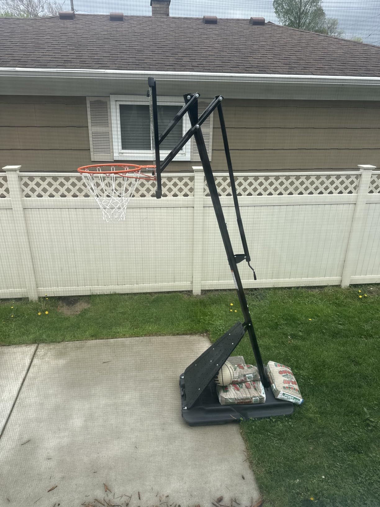 Skytime Basketball Hoop, 44&47IN Portable Basketball Hoop Outdoor | 5.3-10ft Height Stepless Regulation Adjustable Basketball Goal System with Rebound Plate customer photo 1