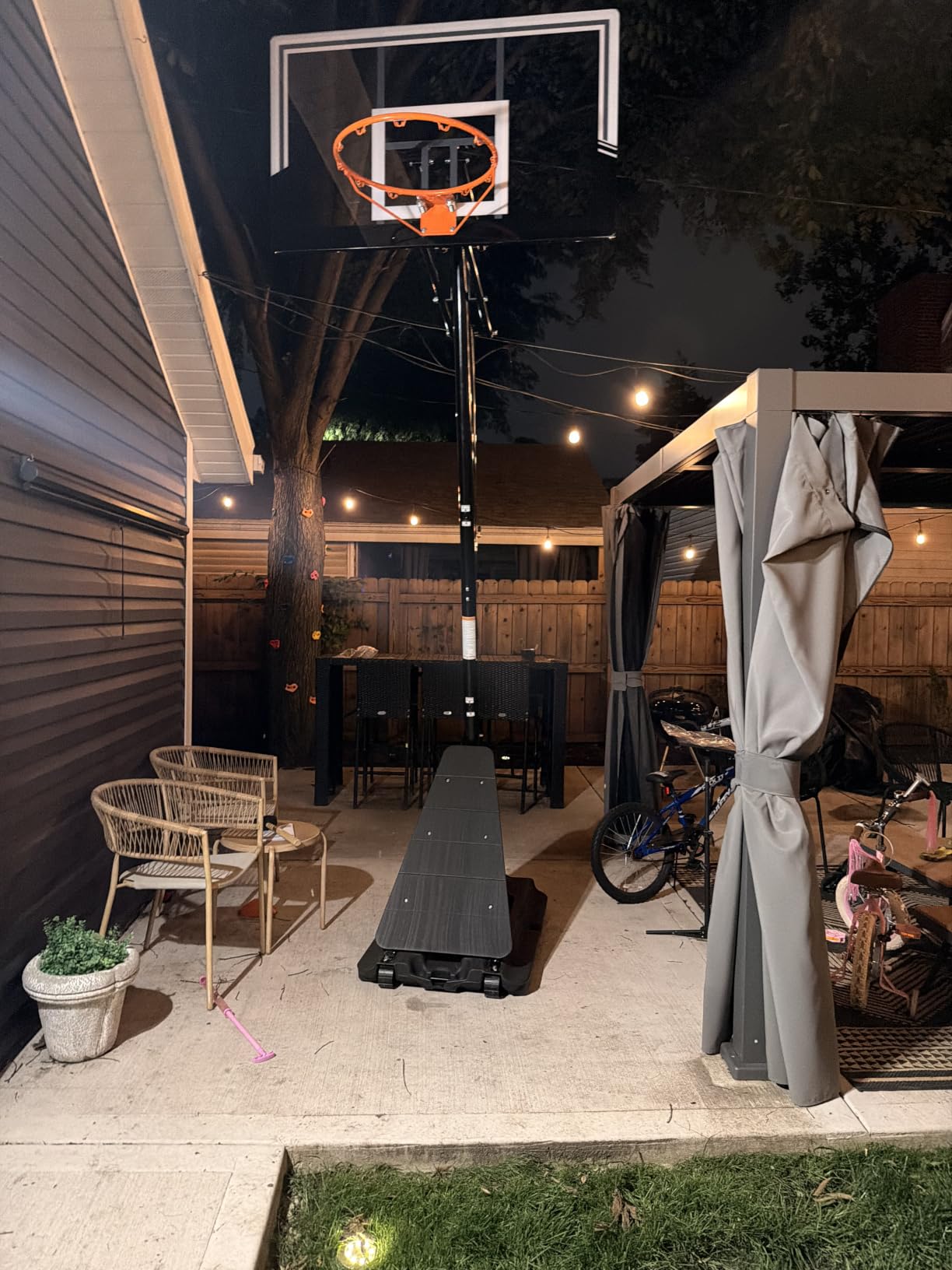 Skytime Basketball Hoop, 44&47IN Portable Basketball Hoop Outdoor | 5.3-10ft Height Stepless Regulation Adjustable Basketball Goal System with Rebound Plate customer photo 2