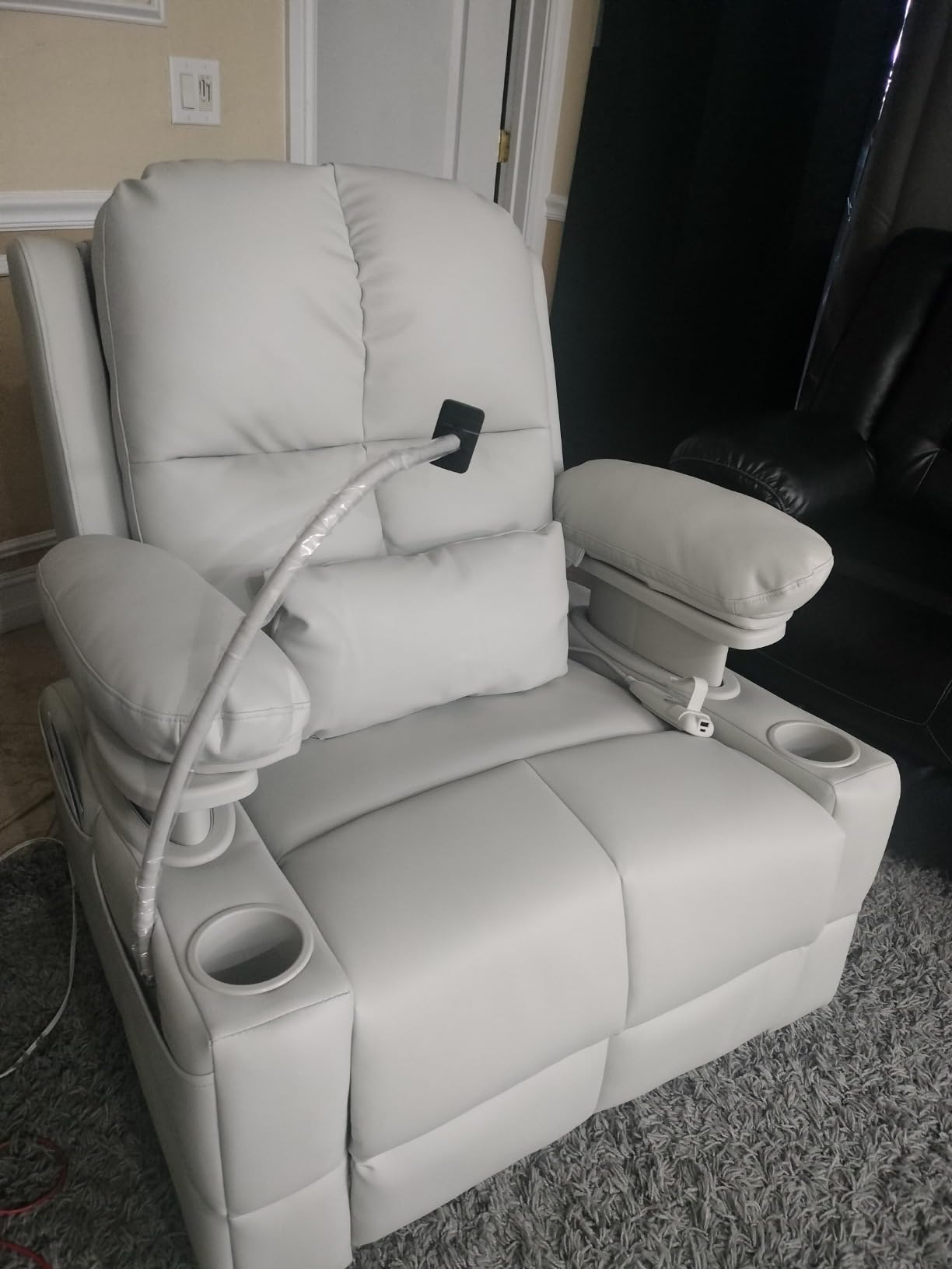MAMAZING Lullapod Power Nursery Rocking Chair with HugAssist Armrest | Triple Motor Power Nursing Recliner with 270° Swivel Glider & Quiet Rocking, Dual Charging Ports & Built-In Storage customer photo 2