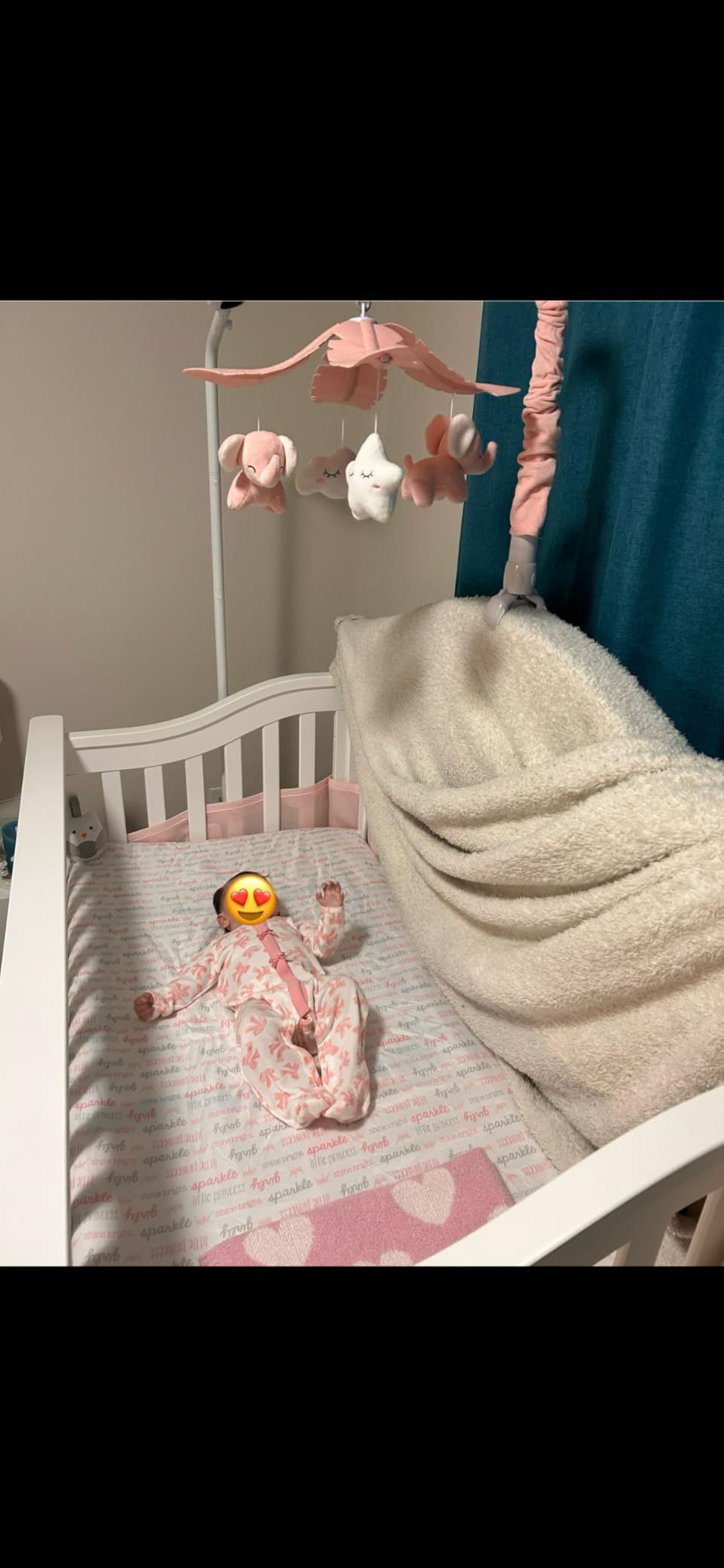 Feisike Crib Mobile for Girls - Baby Mobile for Crib with 35 Lullabies, 3 Modes Digital Musical Box(Turn Only, Music Only, Turn & Music, Pink, Nursery Toys, Nursery Decor, Knob Type customer photo 2