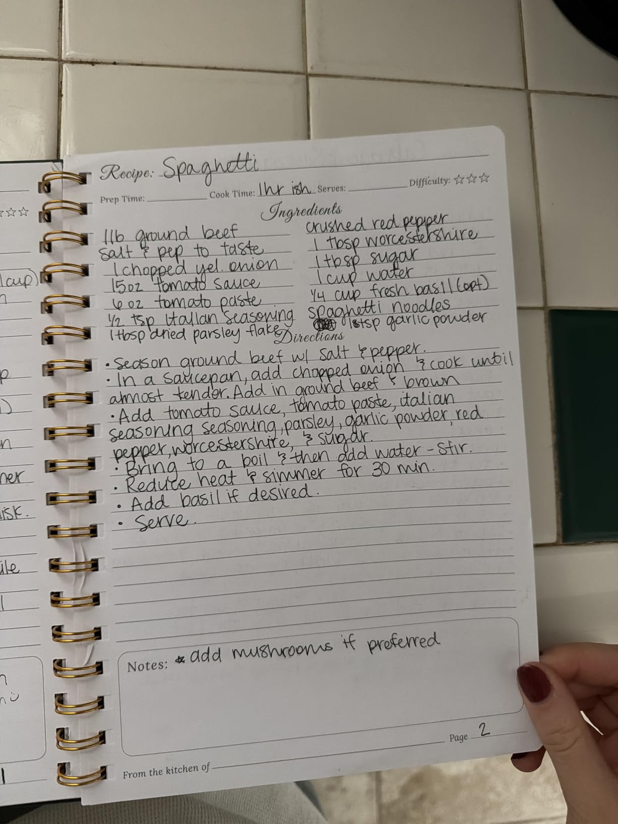 Recipe Book to Write in Your Own Recipes, Spiral Blank Cookbook 150 Recipes | Hardcover Recipe Journal with Ample Space, Waterproof Blank Recipe Notebook for Easy Kitchen Use, Elegant gift - Black Green customer photo 2