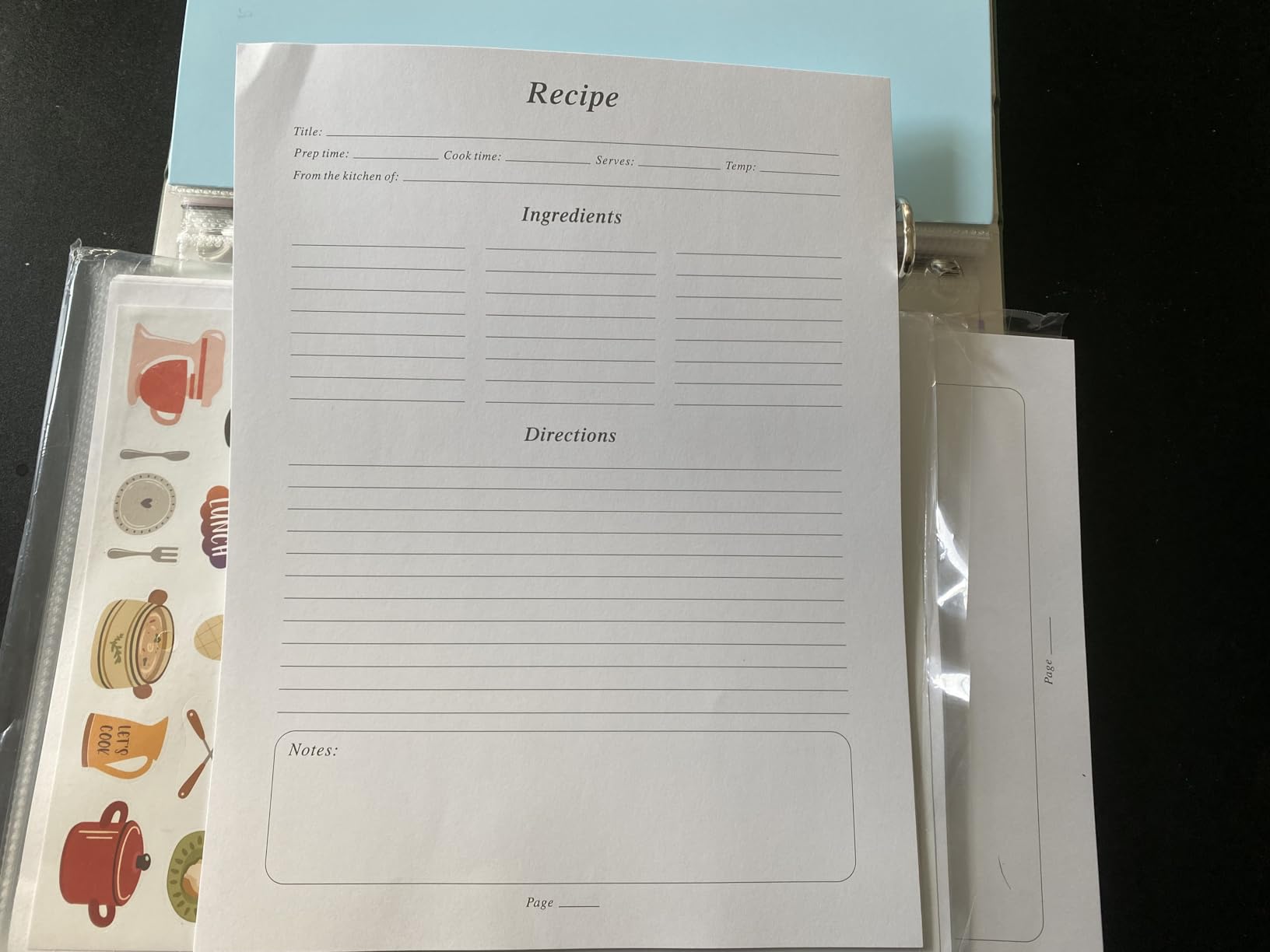 Lanpn Blank Recipe Book Cookbook to Write in Your Own Recipes, Waterproof B5 Empty Cooking Journal for 120 Recipes, Leather Cover Recipe Notebook with Stickers to Organize Your Family Recipes, Green customer photo 1