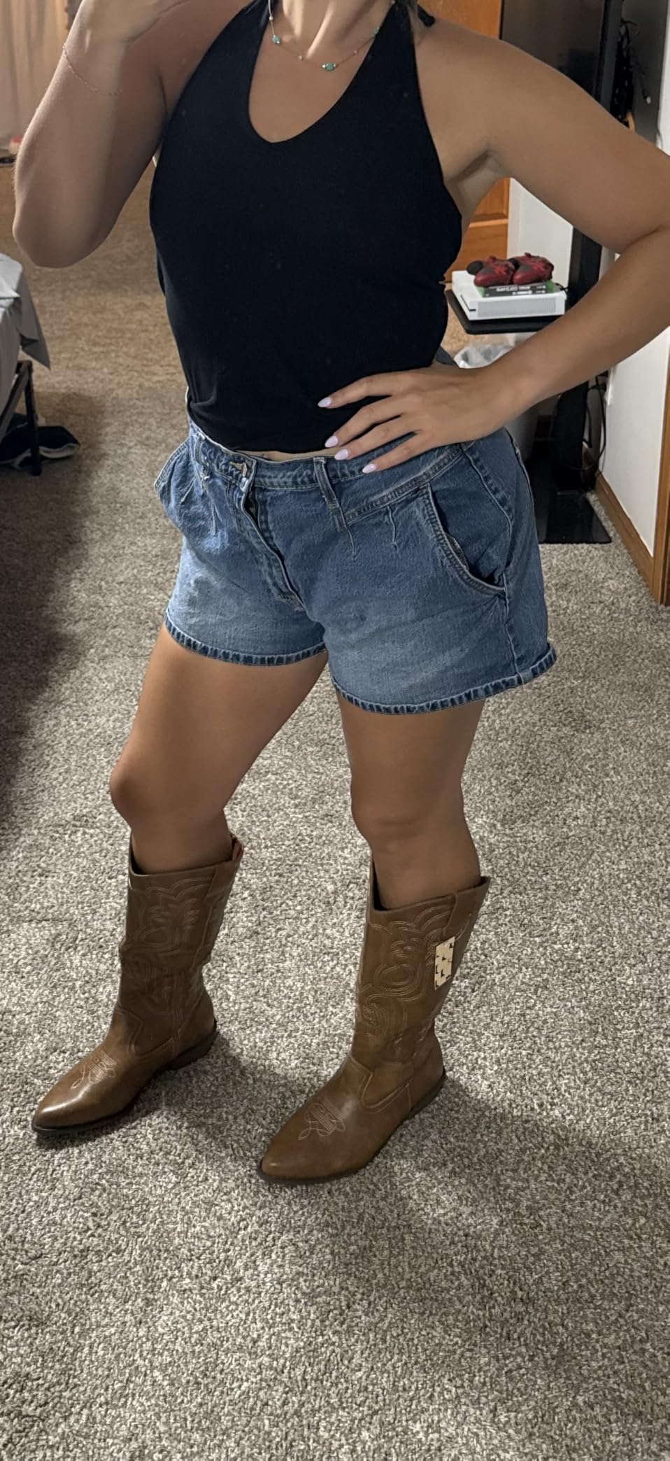 mysoft Cowboy Boots for Women Mid Calf Western Cowgirl Country Shoes customer photo 1