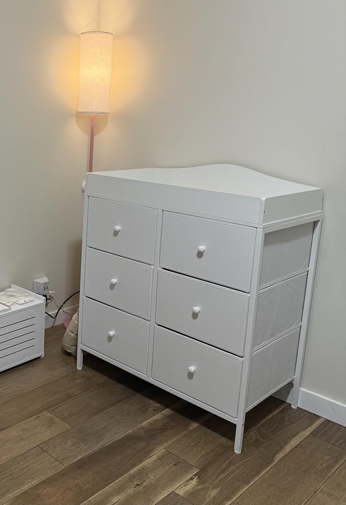 BOLUO White Changing Table Dresser with 6 Drawers Baby Dresser with Changing Table Top Diaper Changing Station with Storage for Nursery Modern customer photo 2