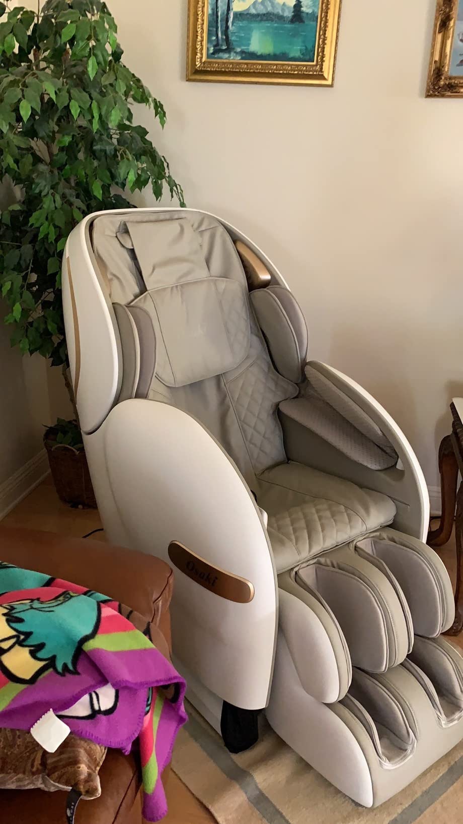 Osaki Monarch Full Body Massage Chair | Zero Gravity 3D SL-Track | Space Saving Technology Recliner| 9 Unique Auto Programs | Bluetooth Connection (LE Taupe) customer photo 2