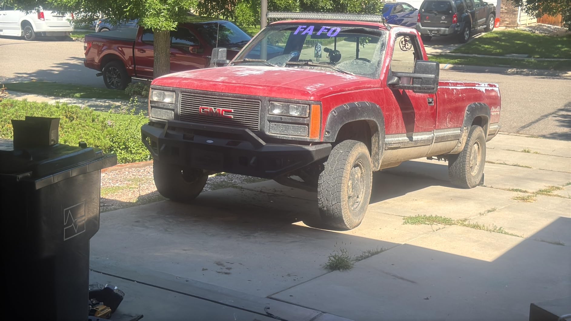 Hooke Road Sierra Front Bumper for 1988-1998 GMC Sierra & Chevy Silverado C/K 1500 2500 3500 Pickup Trucks, Offroad Steel Winch Bumper with Bull Bar, LED Lights, Recovery Mounts customer photo 2