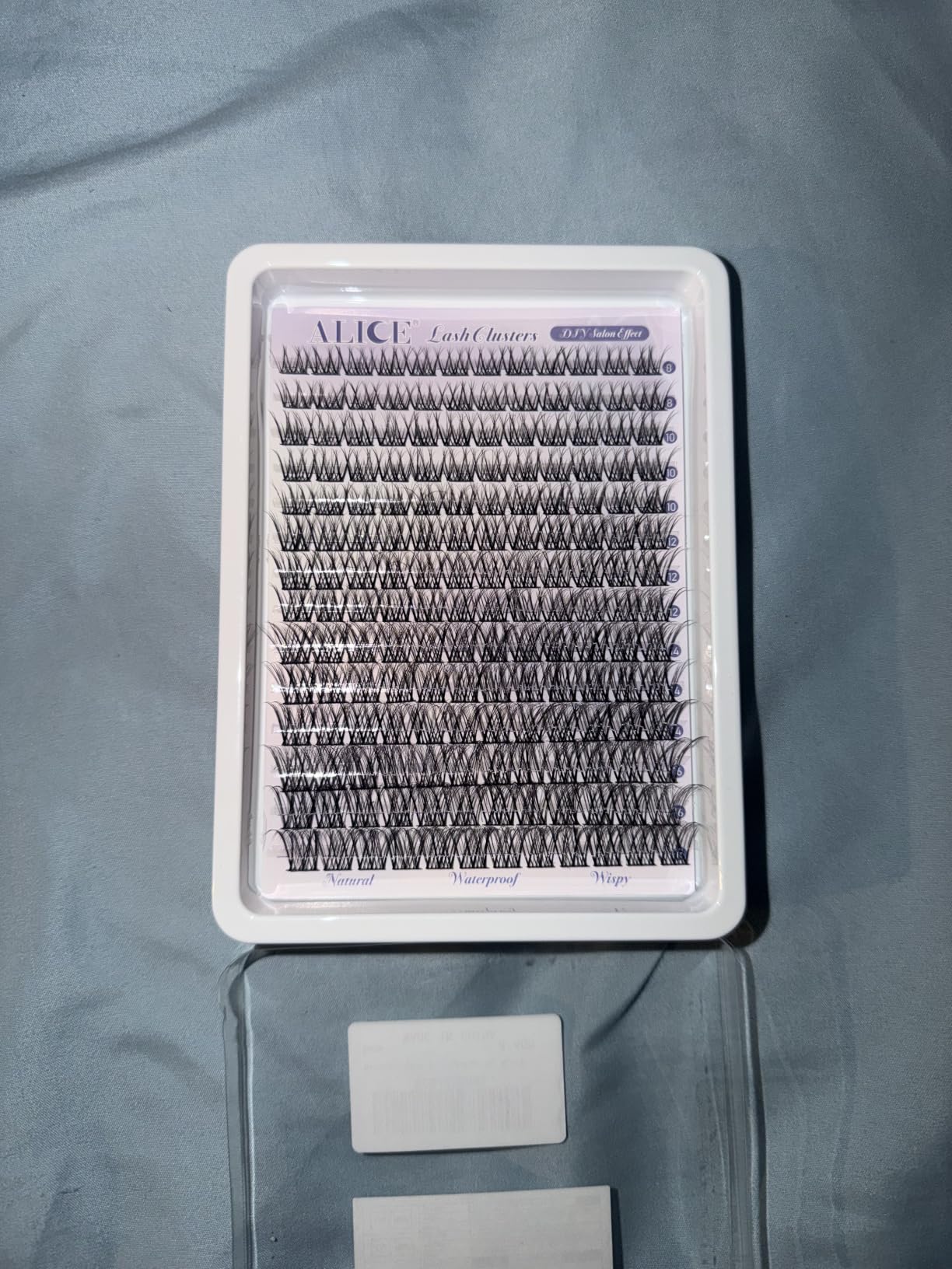 ALICE Lash Clusters Kit Natural Wispy Lash Extension Kit Clear Band Cluster Eyelash Extensions 140pcs 8-16mm Individual Lashes with Lash Glue Bond and Seal and Tweezers DIY at Home customer photo 1