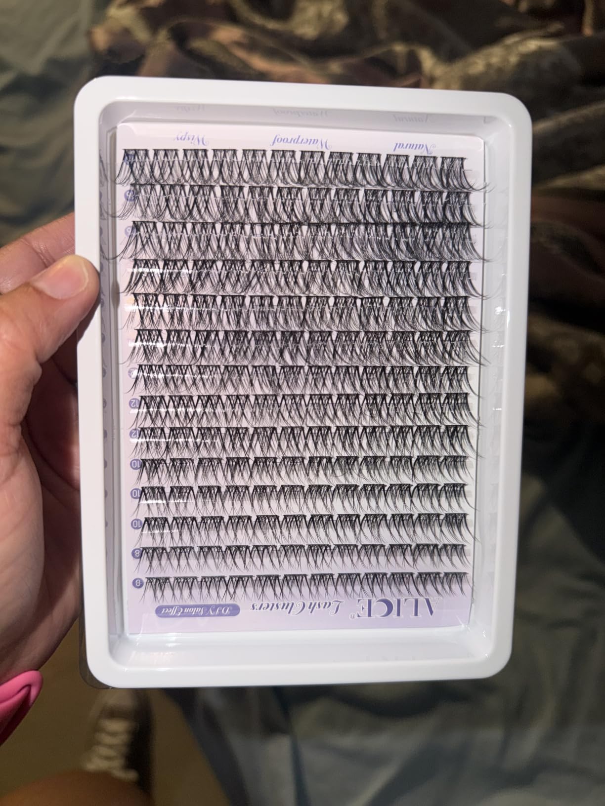 ALICE Lash Clusters Kit Natural Wispy Lash Extension Kit Clear Band Cluster Eyelash Extensions 140pcs 8-16mm Individual Lashes with Lash Glue Bond and Seal and Tweezers DIY at Home customer photo 2
