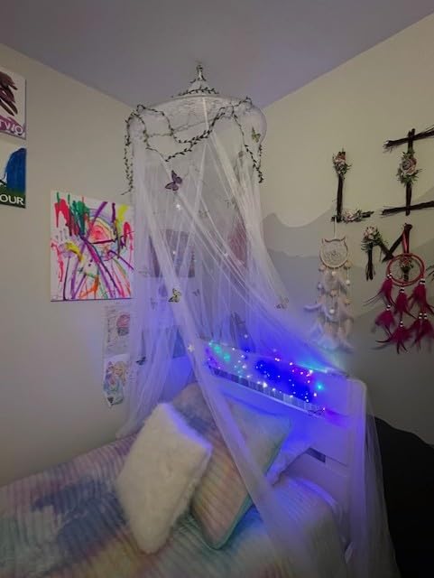 FIOBEE Bed Canopy for Girls Room with LED Light Kids Toddler Bedroom Decor customer photo 1