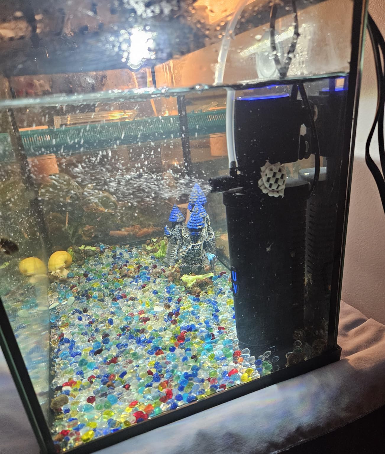 158GPH Small Aquarium Filter, UV Sterilizer for Aquarium for 10-45 Gal Tank customer photo 1