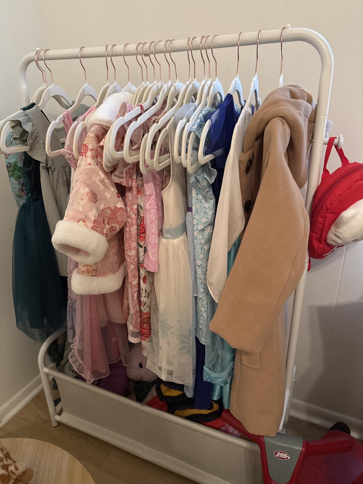 Kids Clothing Rack with Storage Shelf, Kids Dress Up Storage customer photo 1