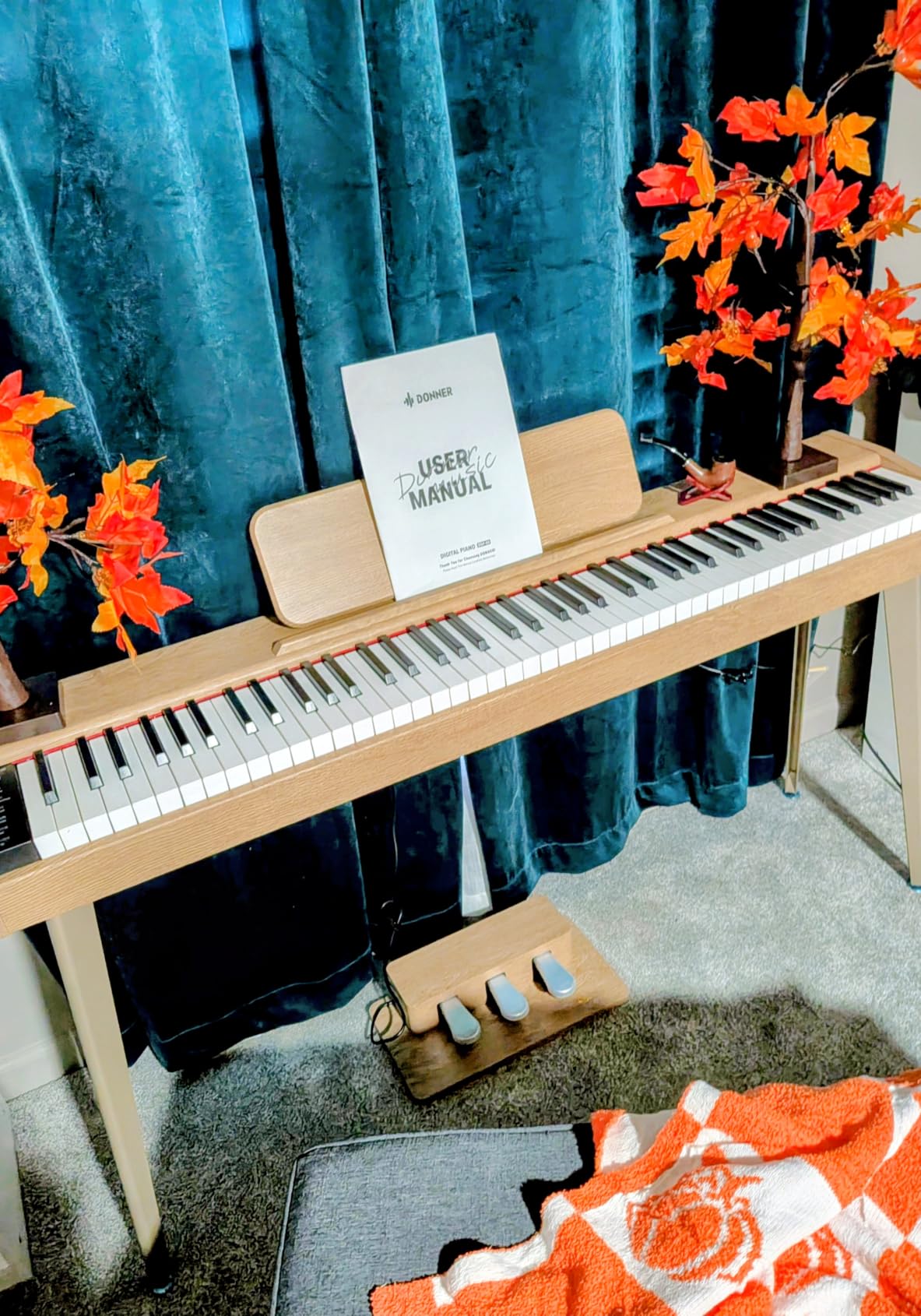 Donner OURA S100 Digital Piano with 88 Key Graded Hammer Weighted Keyboard for Beginner, Full Size Electric Piano Keyboard with Bluetooth, 3 Original Demos, LOCAL OFF, 2×10 W, Piano Three Pedal, Black customer photo 1