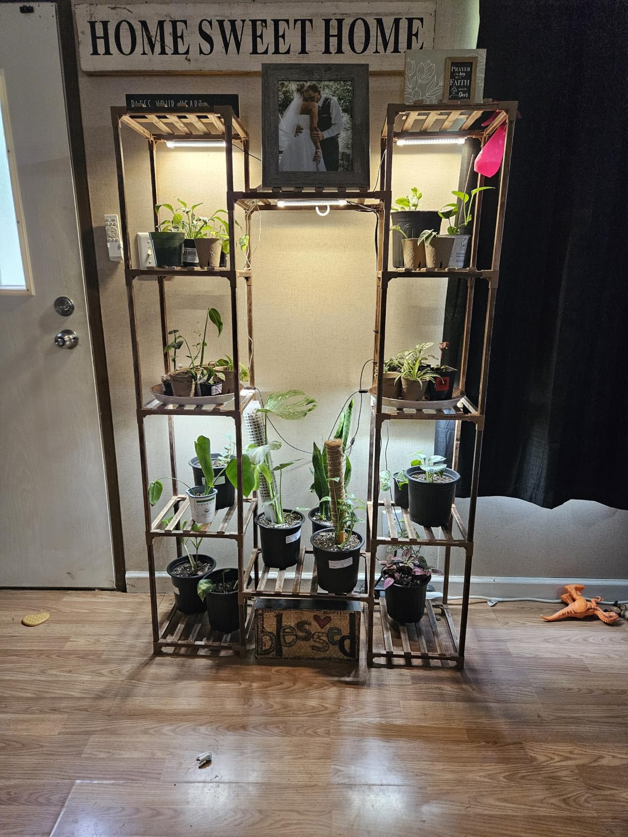 GENTINGBRO Plant Stand Indoor with Grow Lights for Indoor Plants 62.2'' Tall Plant Shelf 12 Tiers Sturdy Plant Rack for Plants Dispaly for Living Room Garden Patio Decor customer photo 2