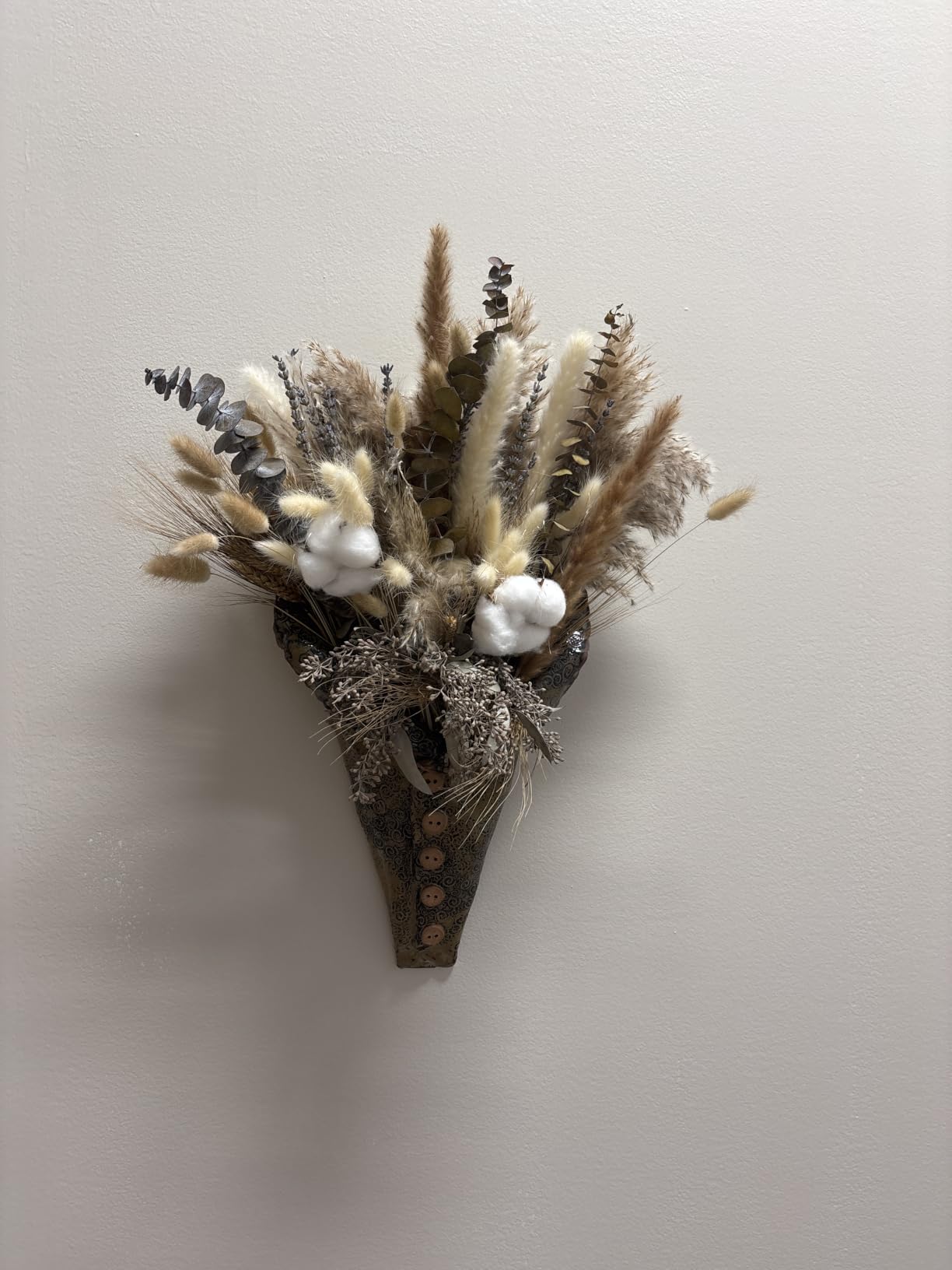 Natural Dried Flower Bouquet - Pampas Grass, Cotton Stems, Bunny Tails, Eucalyptus, Lavender & Wheat - Rustic Boho Decor for Home, Fall Decorations for Home, Wedding, or Gift customer photo 2