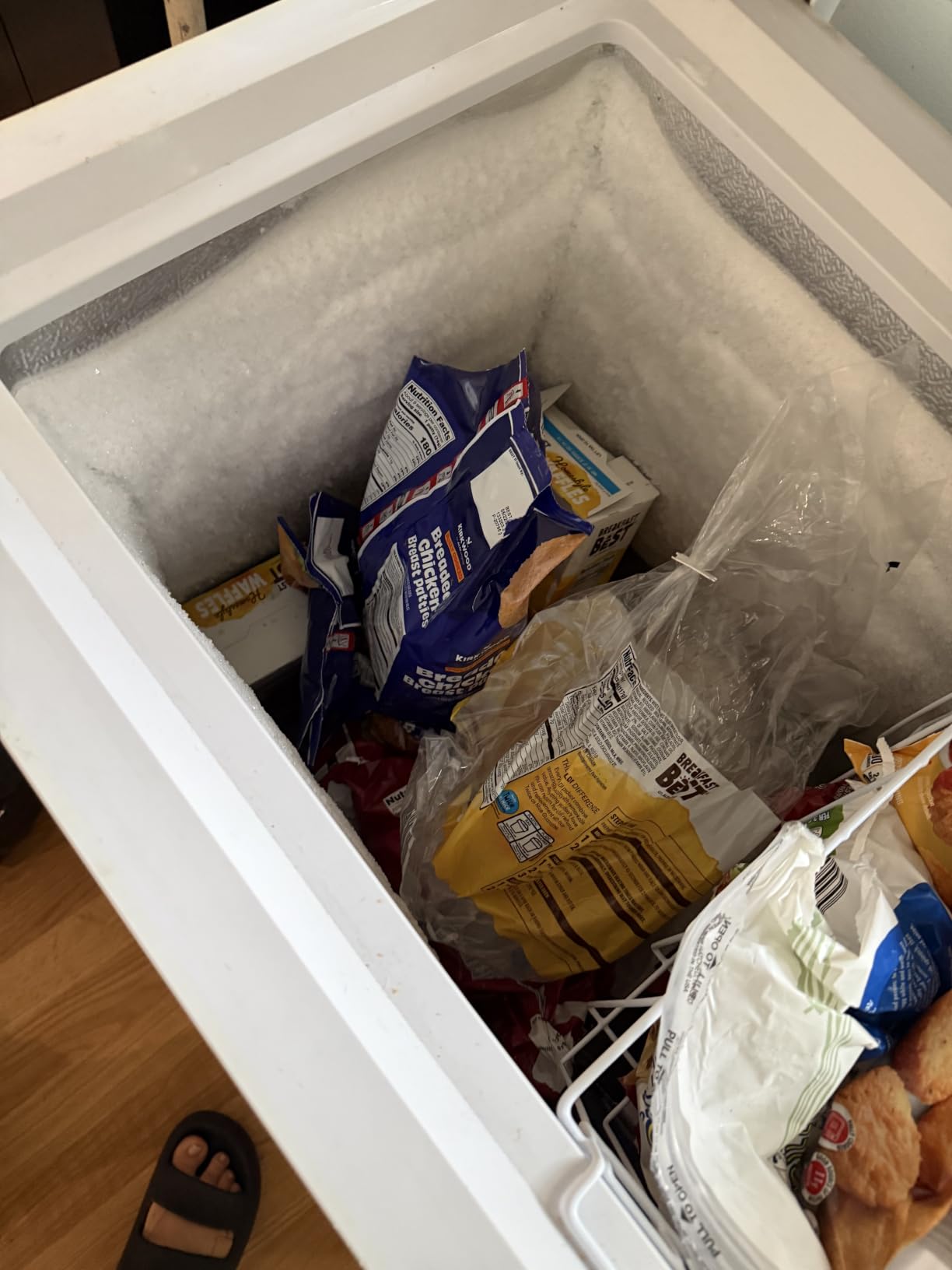 SUNALLY Freezer Organizer Bins, 4 Pack Stackable Chest Freezer Organizer for 5-7 Cu.FT Deep Freezer Sort Frozen Meats and Food, Freezer Storage Baskets with Handles Easy Reach from Bottom, Black customer photo 2