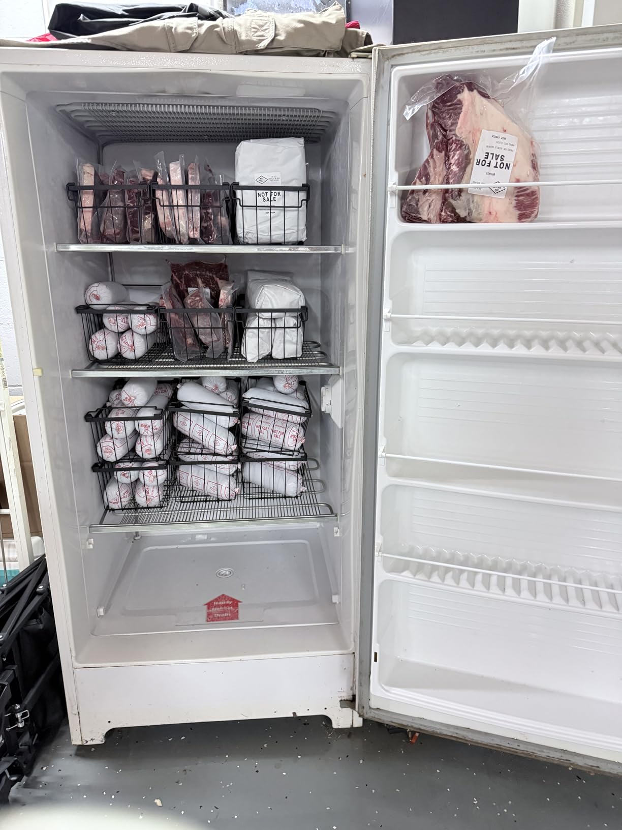 Goovilla Freezer Organizer Bins for 5-7 Cu.FT Chest Freezer, 4 Pack Black | Foldable Handle Stackable Freezer Baskets, Coated Metal Freezer Storage Bins with Better Space Utilization, Deep Organization customer photo 1