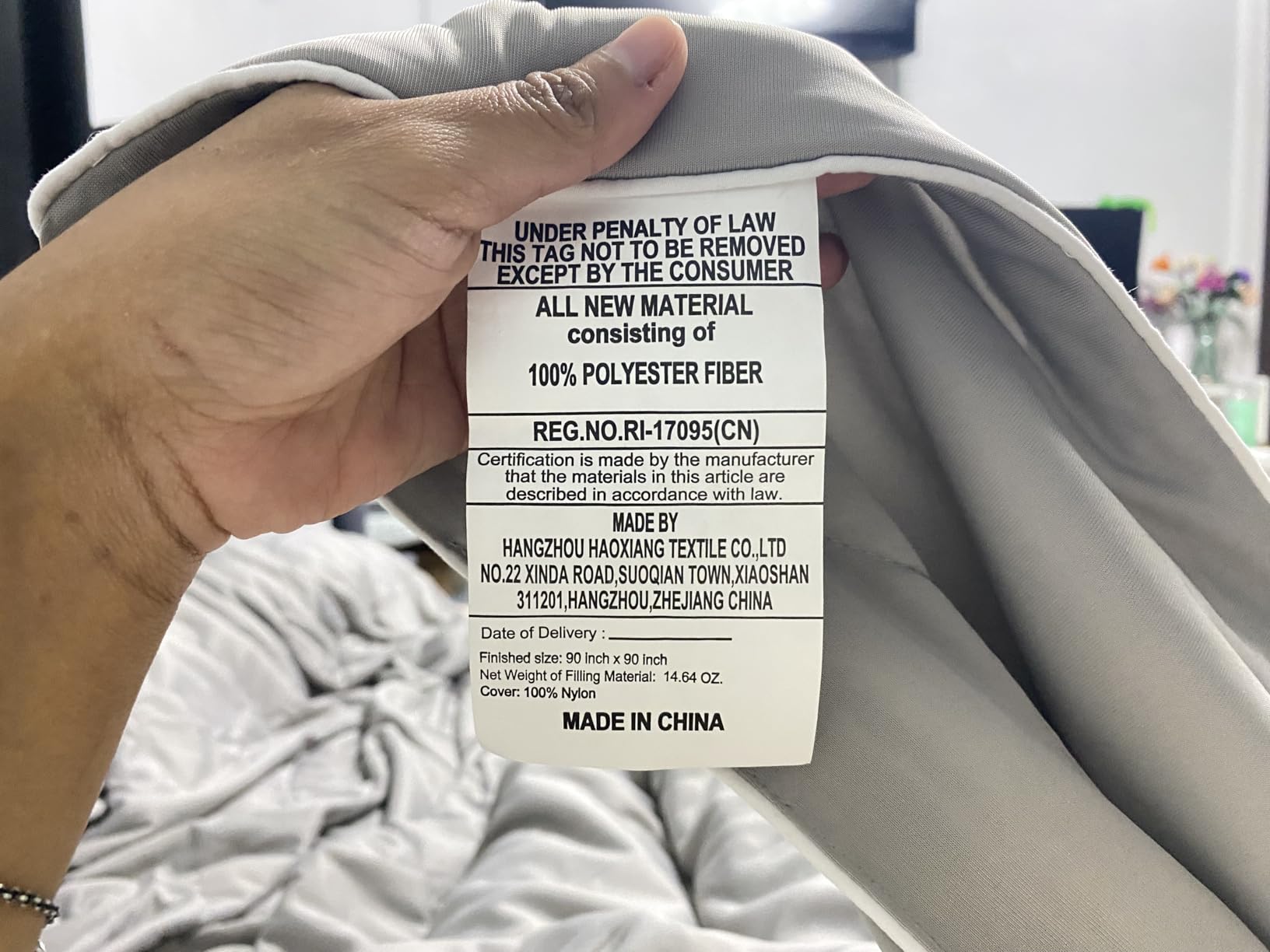 DOWNCOOL Cooling Comforter Queen Size,Grey Cooling Blanket for Hot Sleeper customer photo 2