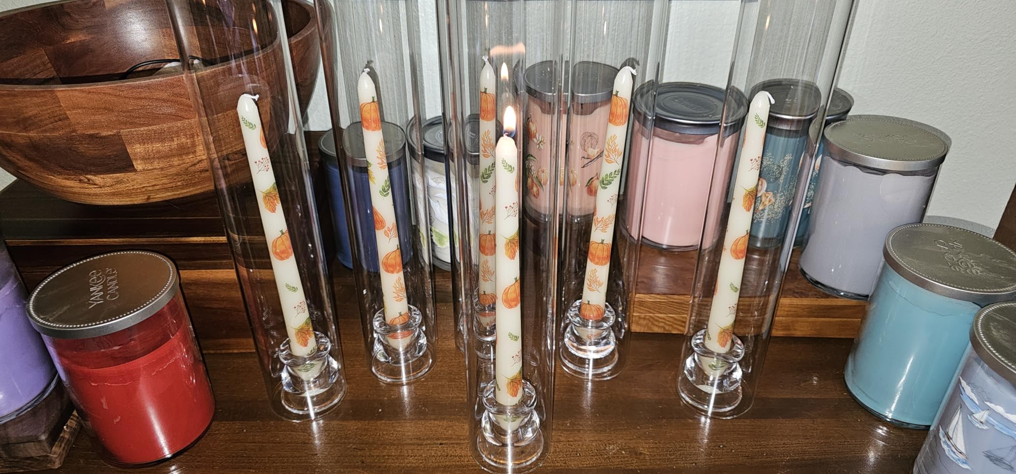 Volens Hurricane Glass Candle Holders- Set of 6 Candlestick Holders 14