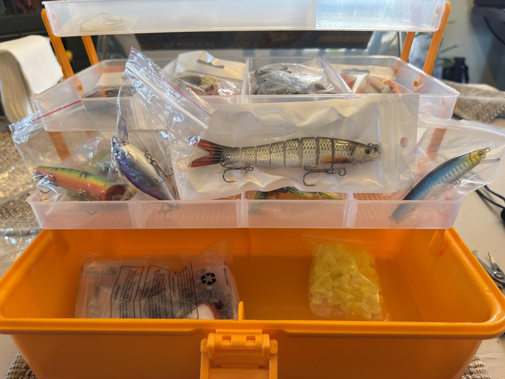 PLUSINNO Fishing Tackle Kit, Large 12X Spacious 4-Layer Tackle Box, 547 Pcs customer photo 1