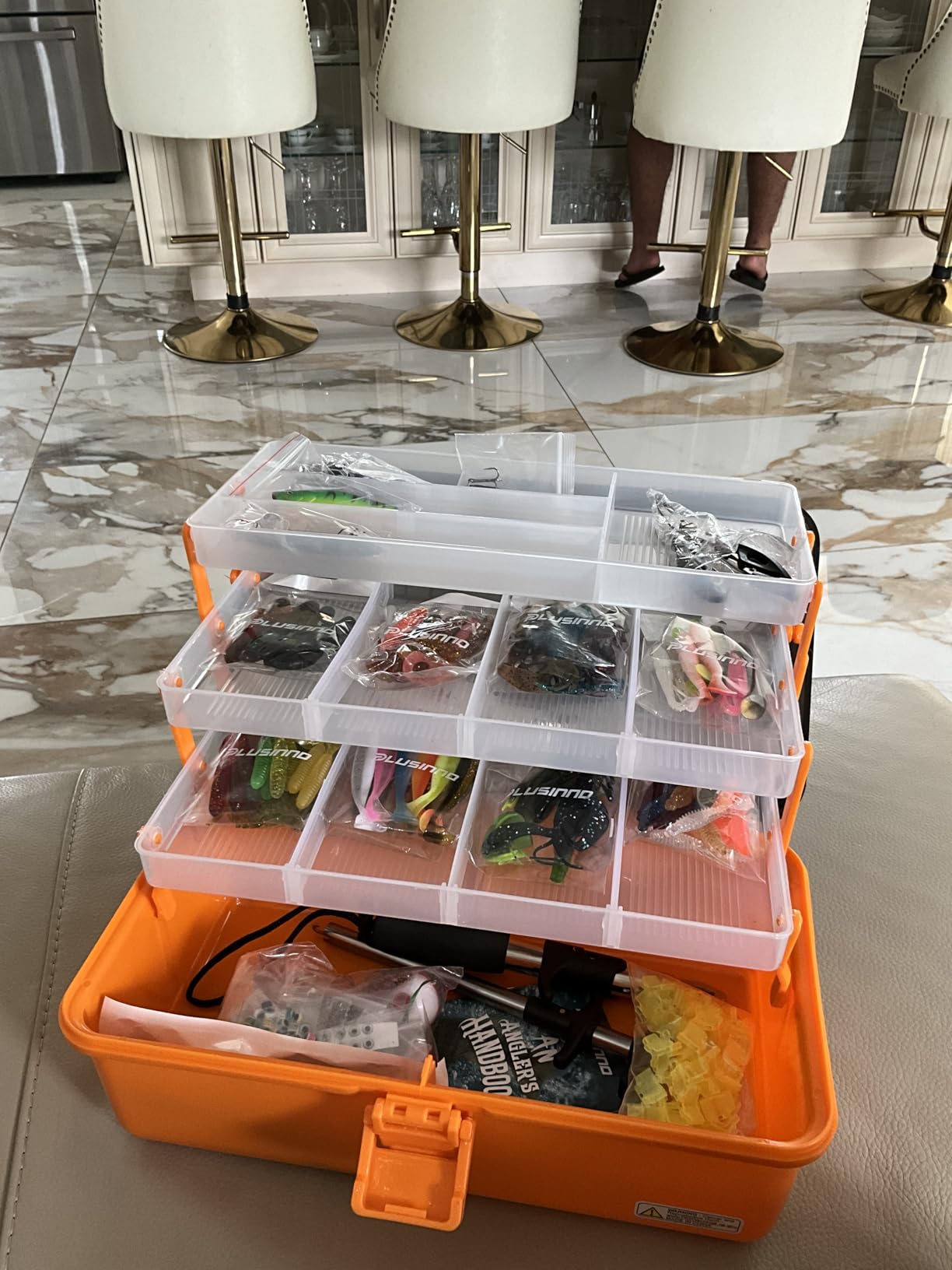 PLUSINNO Fishing Tackle Kit, Large 12X Spacious 4-Layer Tackle Box, 547 Pcs customer photo 2