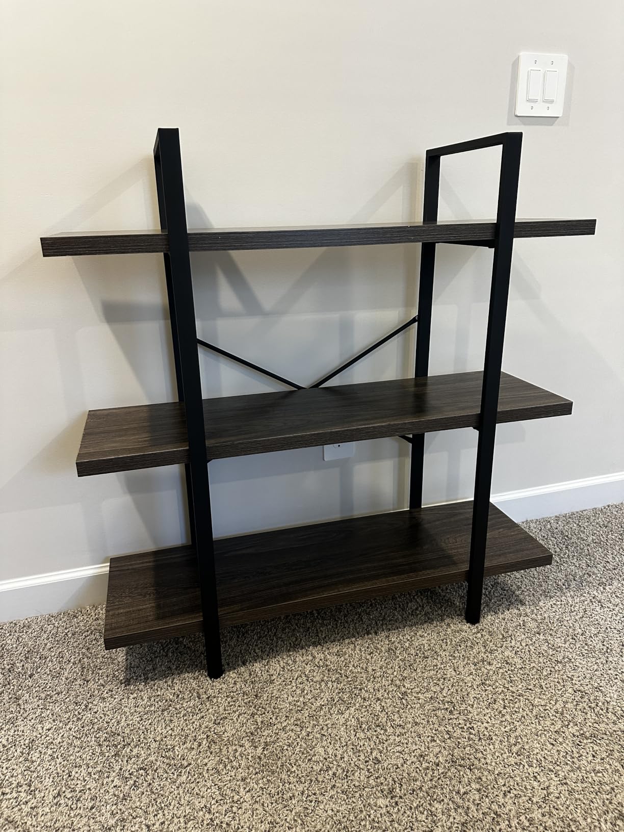 Heavy Duty 5 Tier Industrial Bookcase for Home Office, Rustic Brown customer photo 1