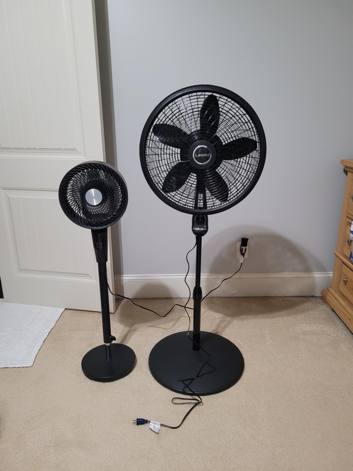 DREO Fan for Bedroom, 2026 Upgraded, 90ft Airflow, Quiet Fan, 90° Oscillating Standing Fan for Whole Room, DC Motor, 8+H Speeds, 3 Modes, 38-42'' Adjustable Height, 8H Timer, 105° Manual Vertical customer photo 1