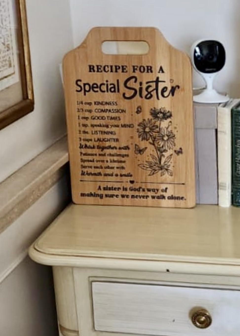 Gifts for Sister, Sister's Birthday Gifts from Sister, Recipe for A Special Cutting Board, Christmas Mothers Day Valentines Day Present for Sisters customer photo 2