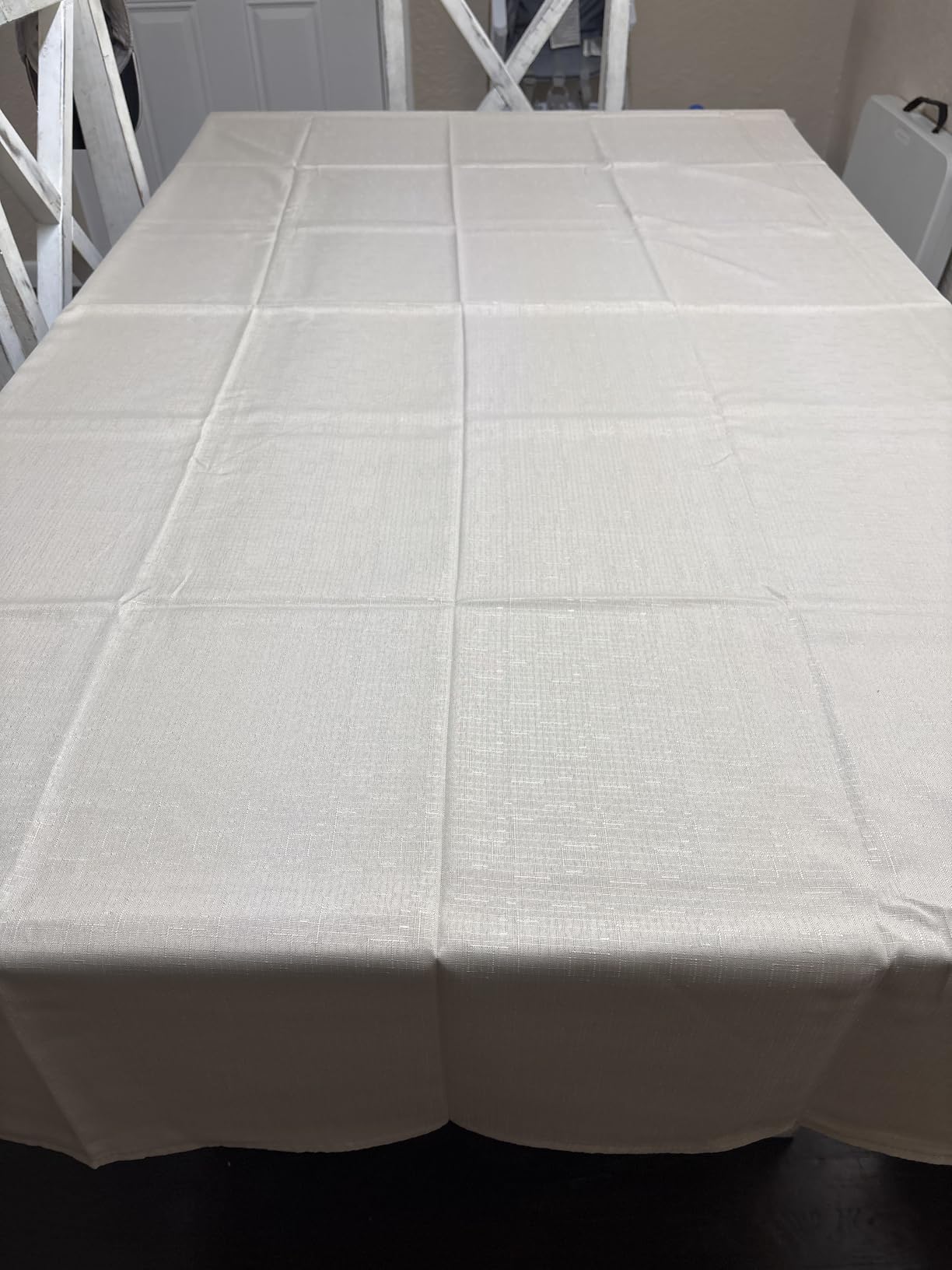 Pureegg Rectangle Linen Tablecloth Waterproof & Stain Resistant, Wrinkle-Free Table Cloth Adds Elegance and Protection, Ideal for Dining, Party, Wedding and Outdoor, 52 x 70 Inch, Sage Green customer photo 2