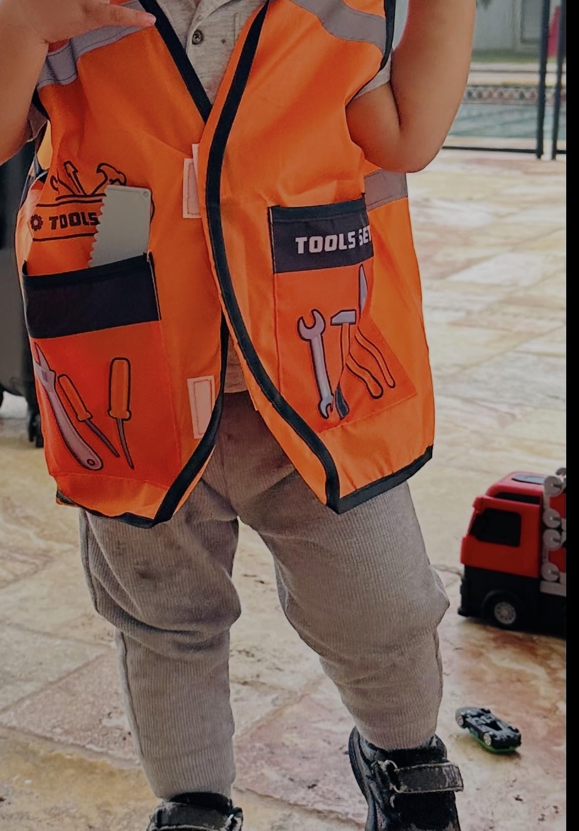 KidBloom Kids Tool Set, Toddler Tool Set with Box, Toys for 3 Year Old Boys | Construction Toys with Toy Drill, Toddler Boy Toys with Vest, Pretend Play Tools for Kids, Birthday Gifts for 3 4 5 6 7 8 9 customer photo 2