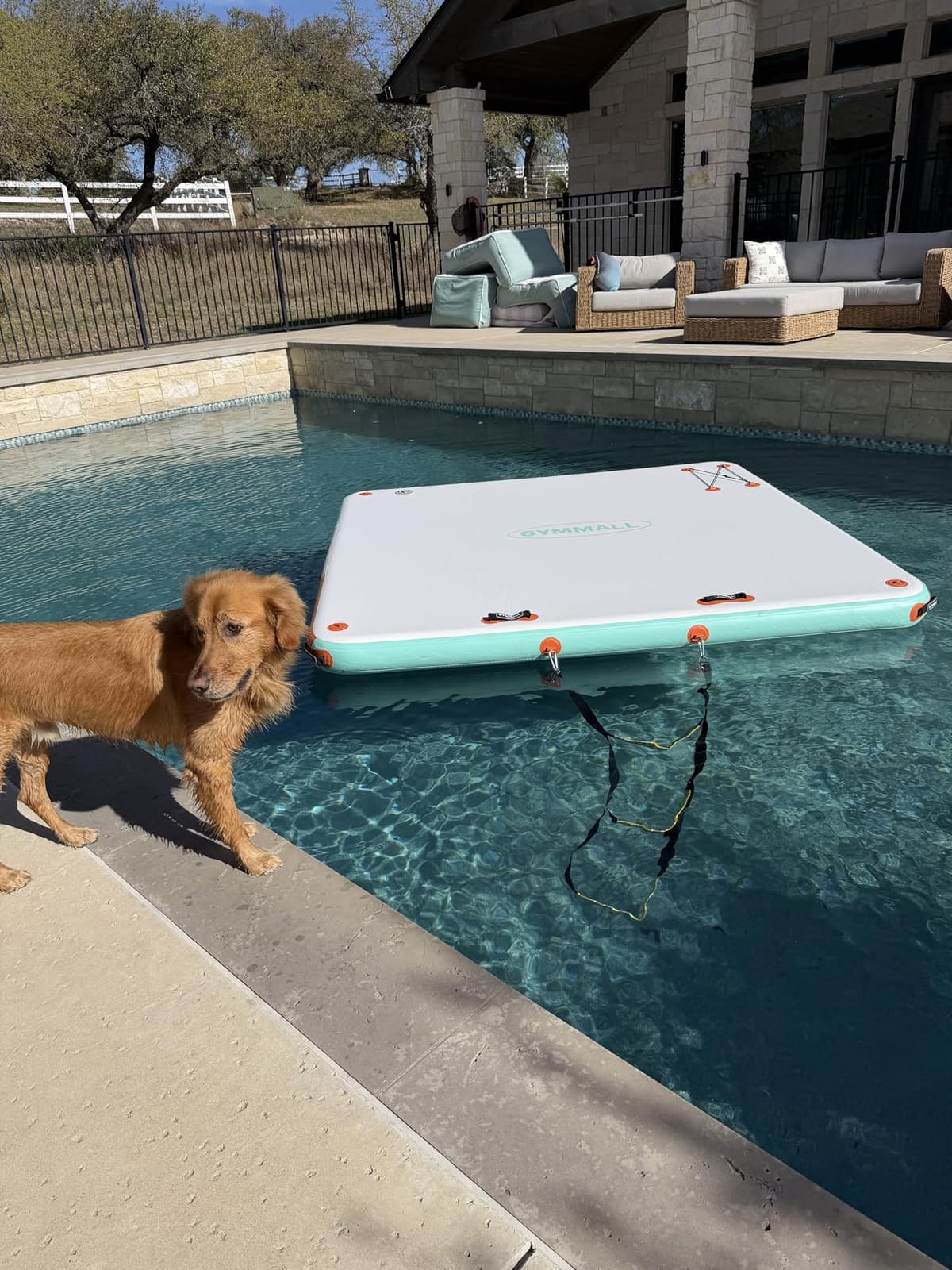 Inflatable Floating Dock Platform, 5FT/ 6FT/ 8FT/ 10FT/ 12FT Air Dock Platform Floating Island Raft with None-Slip Surface, 6in Thick Water Floating Dock Mat for Swimming Pool Lake Beach Ocean customer photo 2